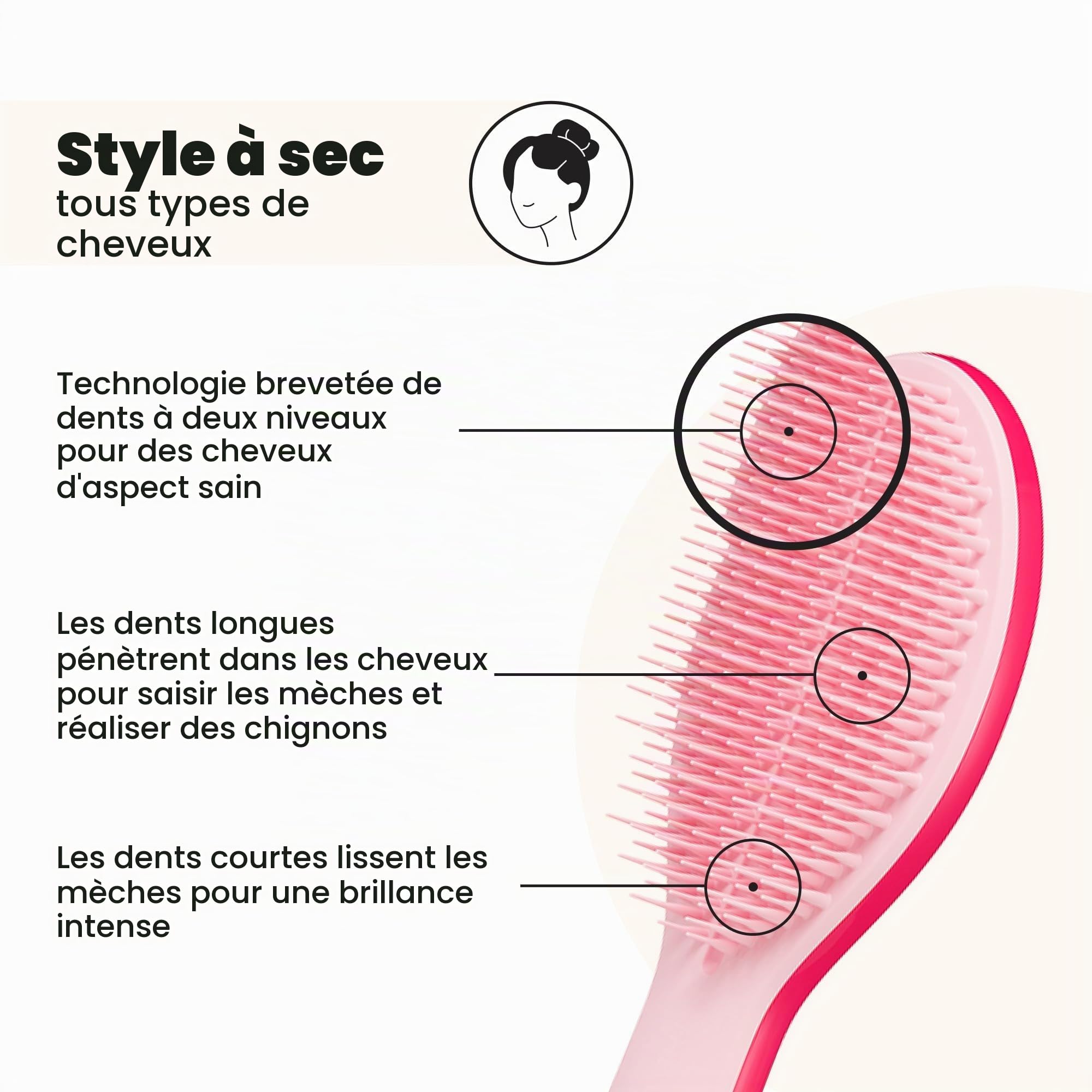 tangle-teezer-the-ultimate-detangler-brosse-d-m-lante-rose-pink-format-classique image 2
