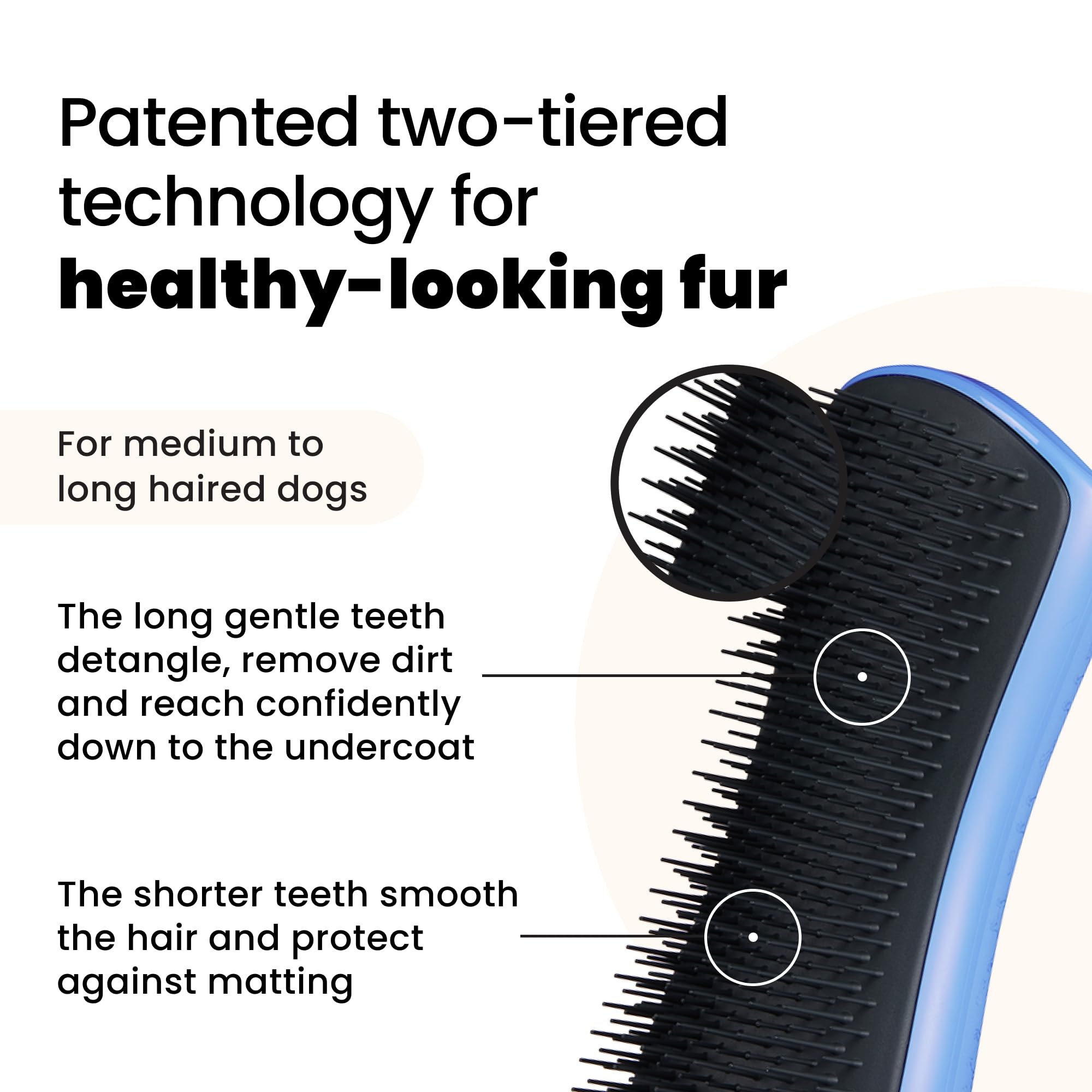 tangle-teezer-pet-teezer-brosse-d-m-lante-chien-bleu-bleuet-sec-et-bain image 2