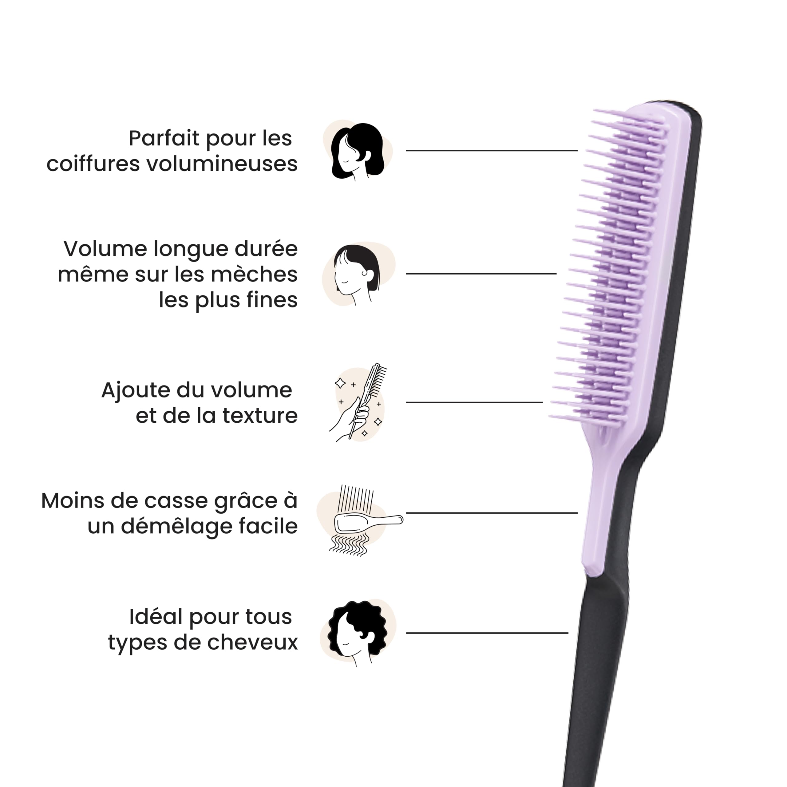 tangle-teezer-ultimate-volumizer-brosse-cheveux-cr-per-noir-et-lilas image 4