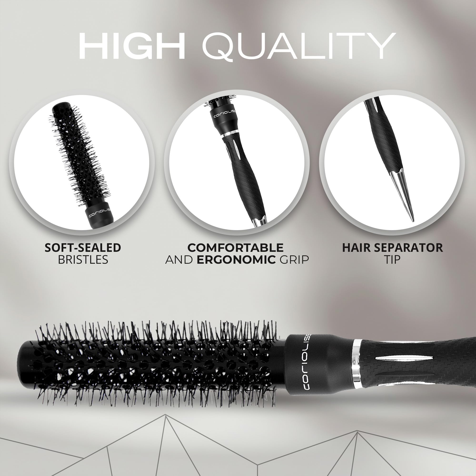 corioliss-brush-titanium-black-green-brosse-ronde-brushing-25-mm-cheveux-courts image 5