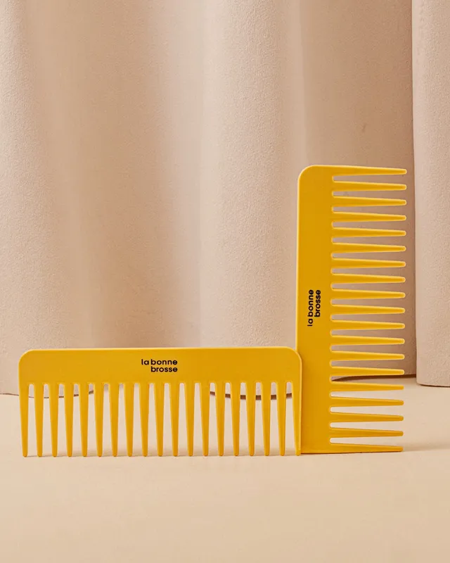 la-bonne-brosse-le-peigne-large-d-m-lant-en-ac-tate-jaune-safran image 1
