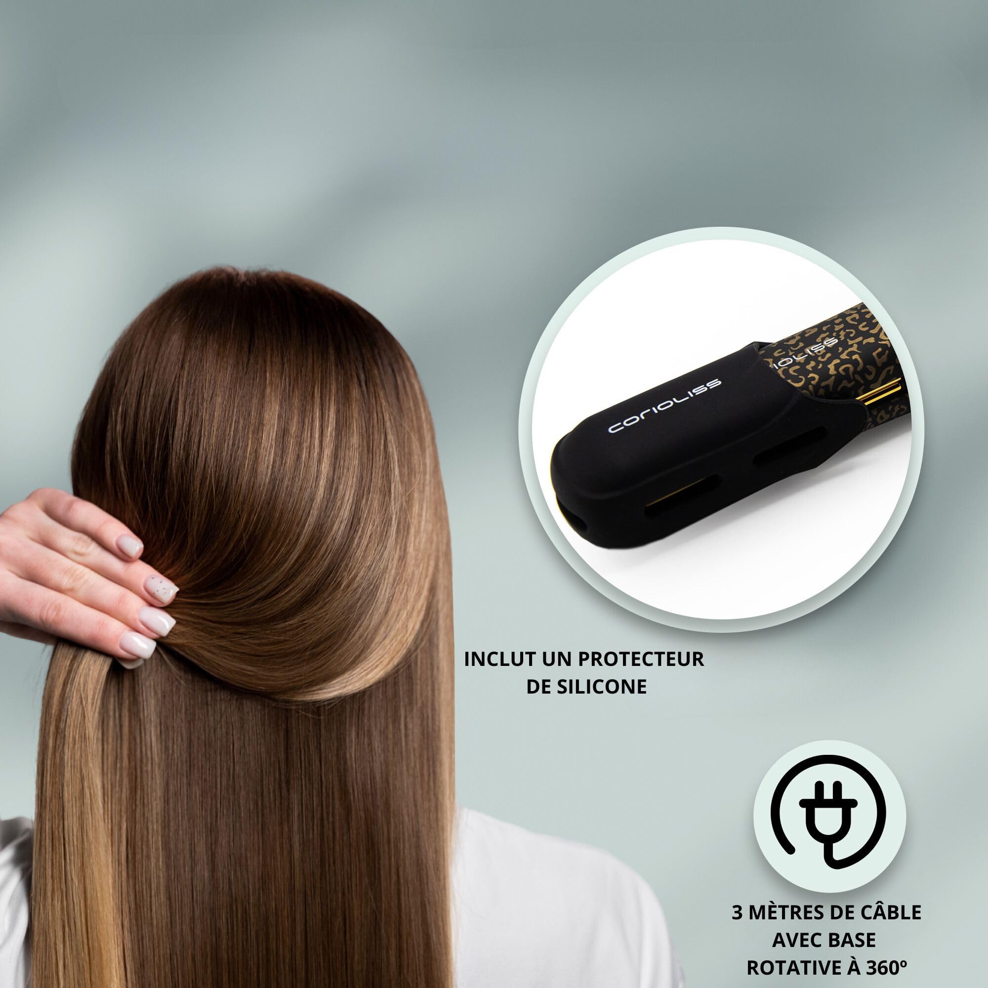 corioliss-c-style-lisseur-professionnel-titanium-leopard-gold-brosse-paddle image 6