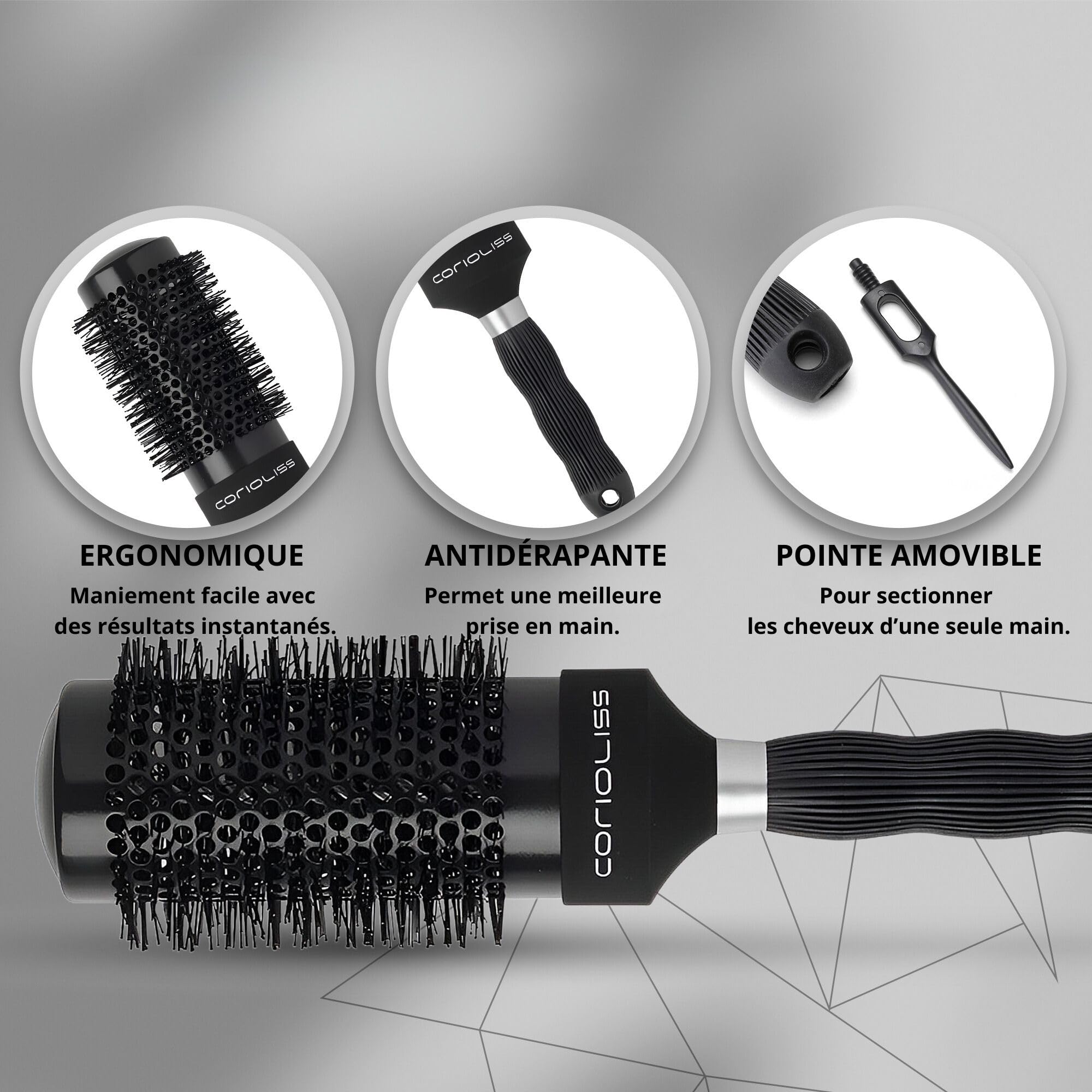 corioliss-the-brush-black-53-mm-brosse-rouleau-c-ramique-cheveux-courts image 5