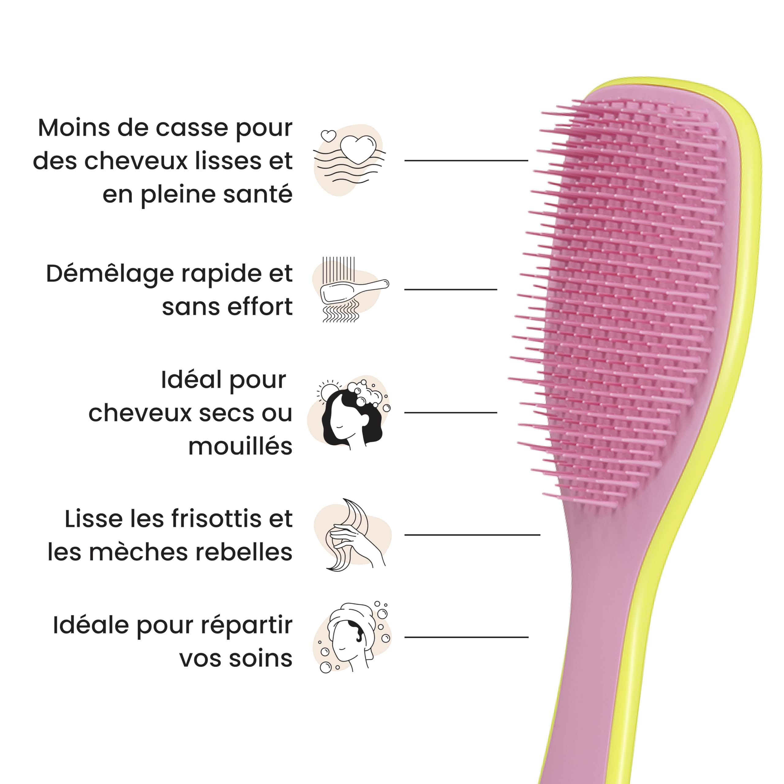 tangle-teezer-ultimate-detangler-brosse-d-m-lante-jaune-vif-et-bouton-de-rose-to image 5