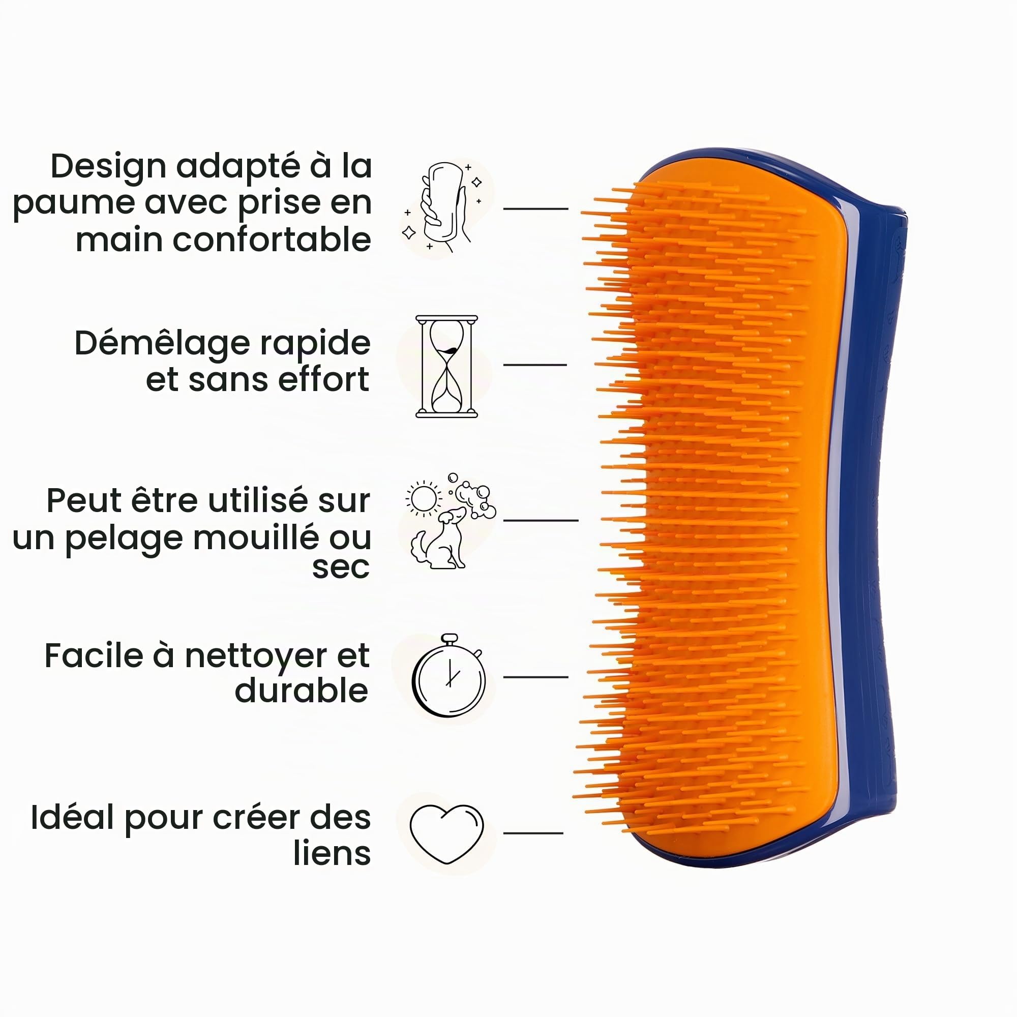 tangle-teezer-pet-teezer-grande-brosse-d-m-lante-chien-bleu-marine-et-orange image 4
