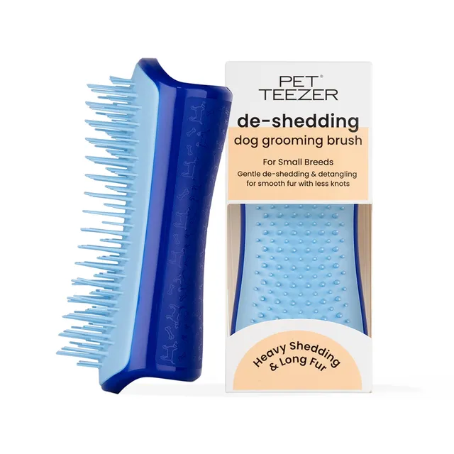 tangle-teezer-pet-teezer-de-shedding-small-blue-brosse-anti-perte-de-poils-petit image 1
