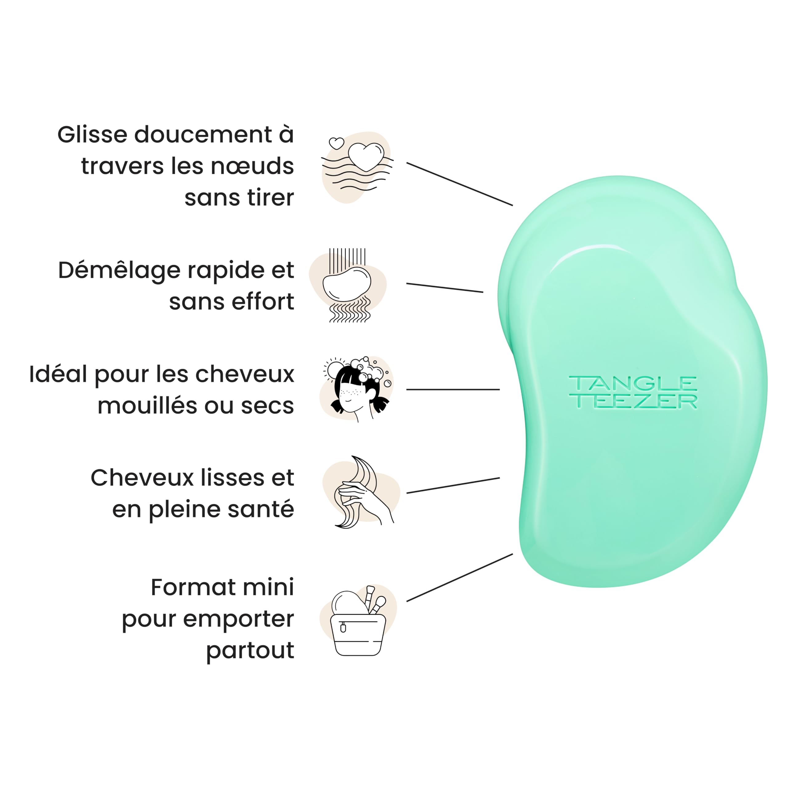 tangle-teezer-mini-original-vert-paradis-brosse-d-m-lante-enfant-et-voyage image 5