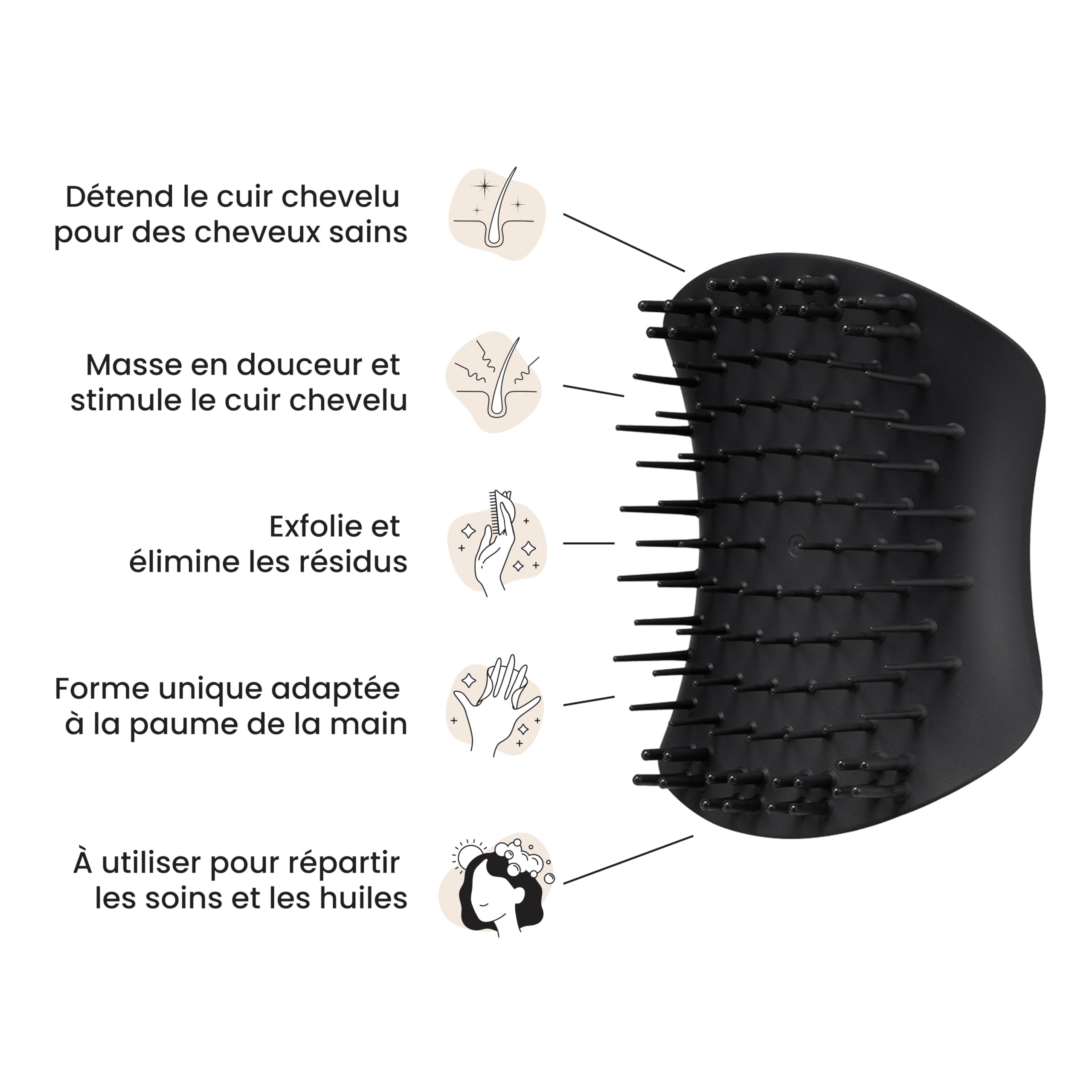 tangle-teezer-scalp-exfoliator-massager-brosse-cuir-chevelu-noir-onyx image 4