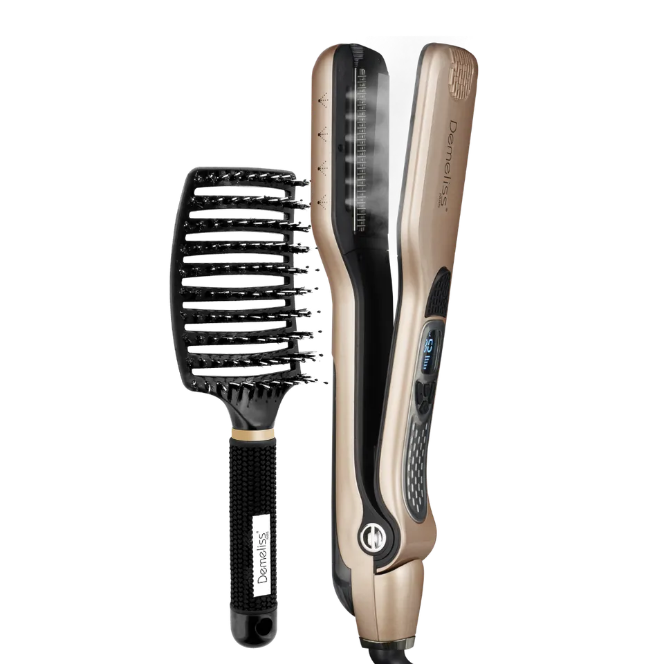 demeliss-paris-titanium-smooth-ritual-coffret-lisseur-vapeur-avec-brosse-paddle- image 1