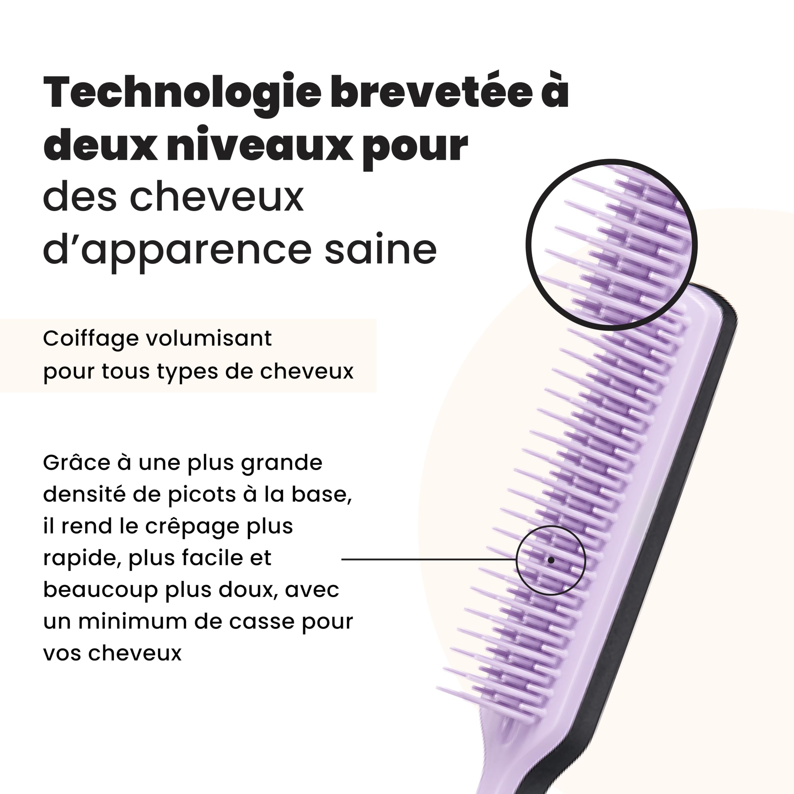tangle-teezer-ultimate-volumizer-brosse-cheveux-cr-per-noir-et-lilas image 2