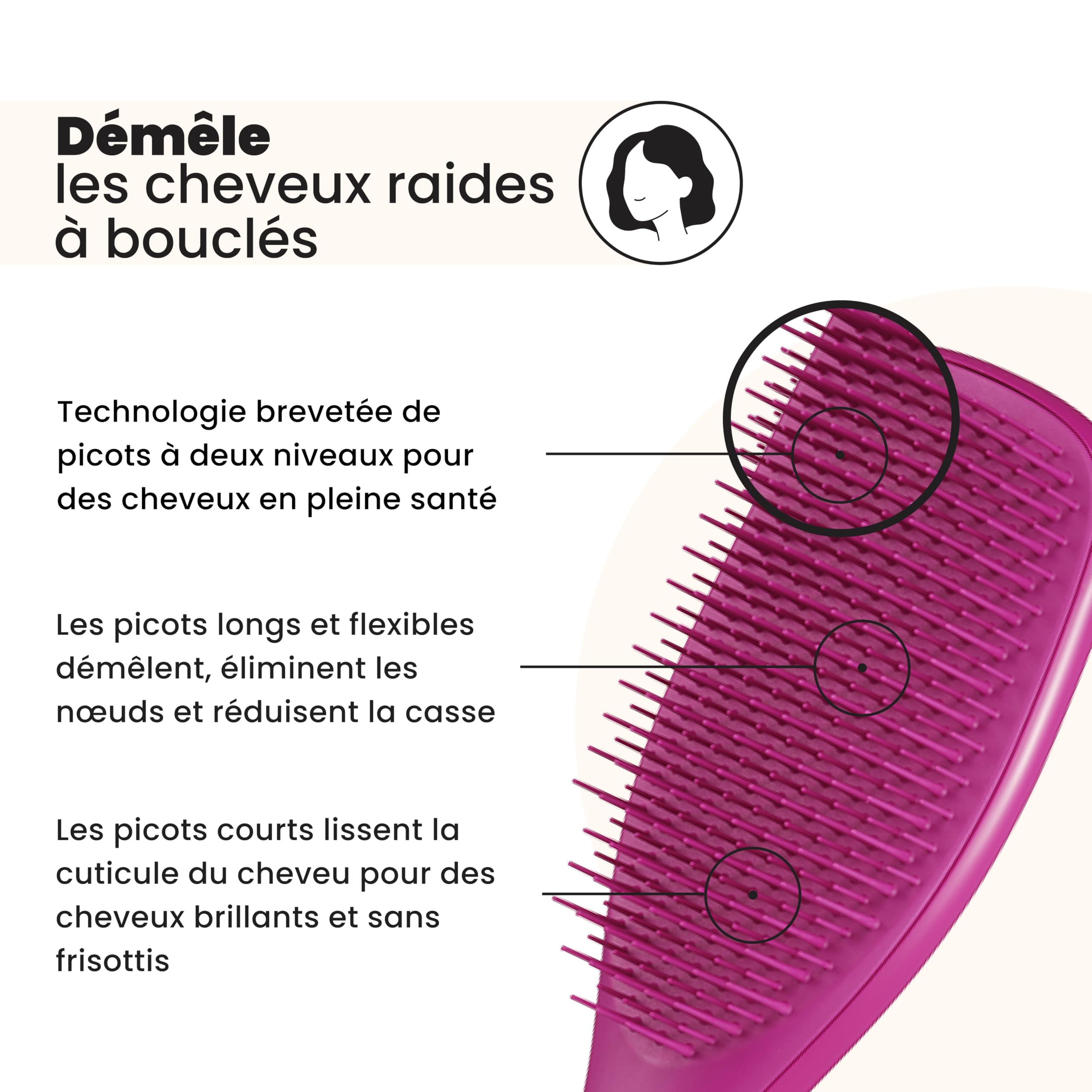 tangle-teezer-ultimate-detangler-brosse-d-m-lante-rose-framboise-lectrique image 2