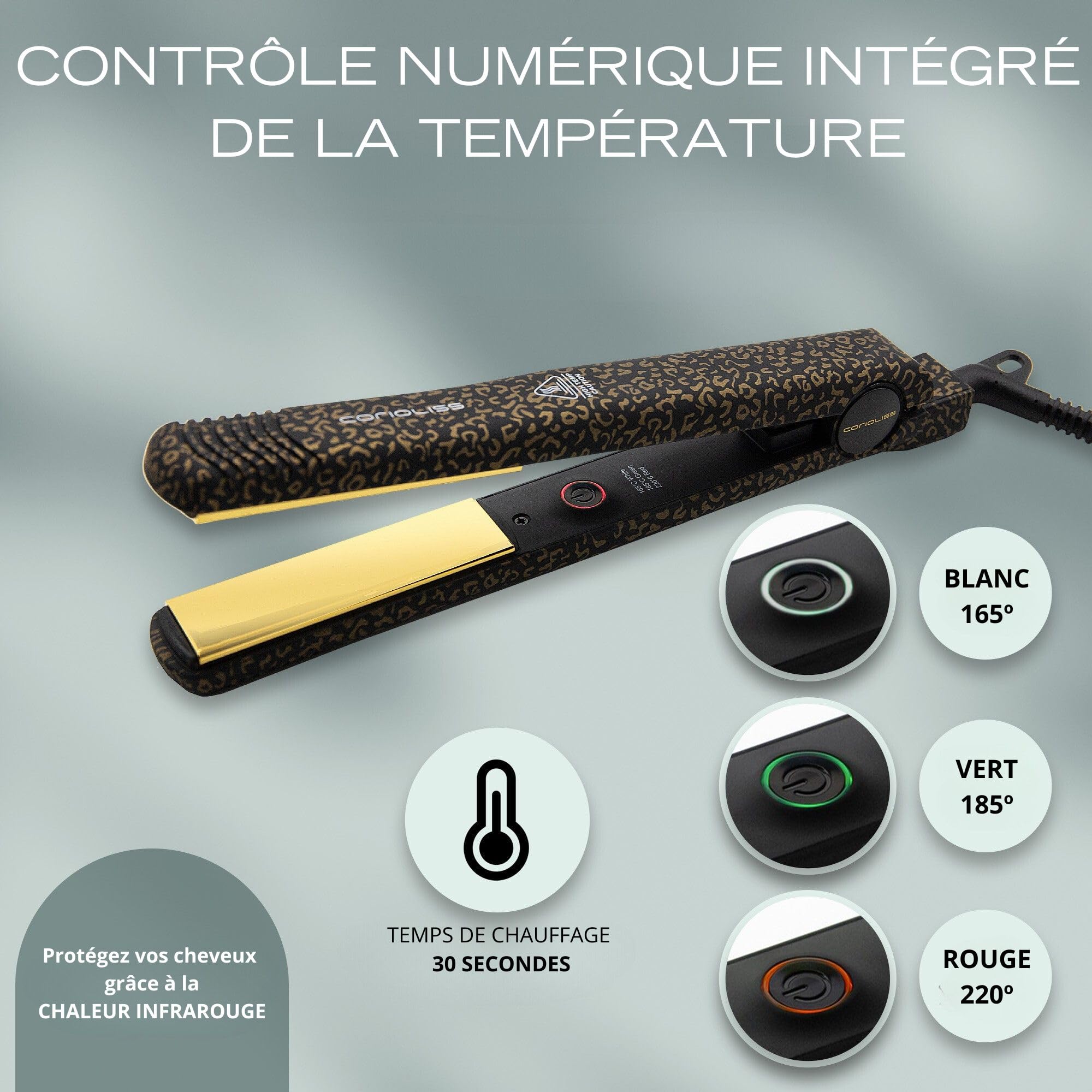 corioliss-c-style-lisseur-professionnel-titanium-leopard-gold-brosse-paddle image 4