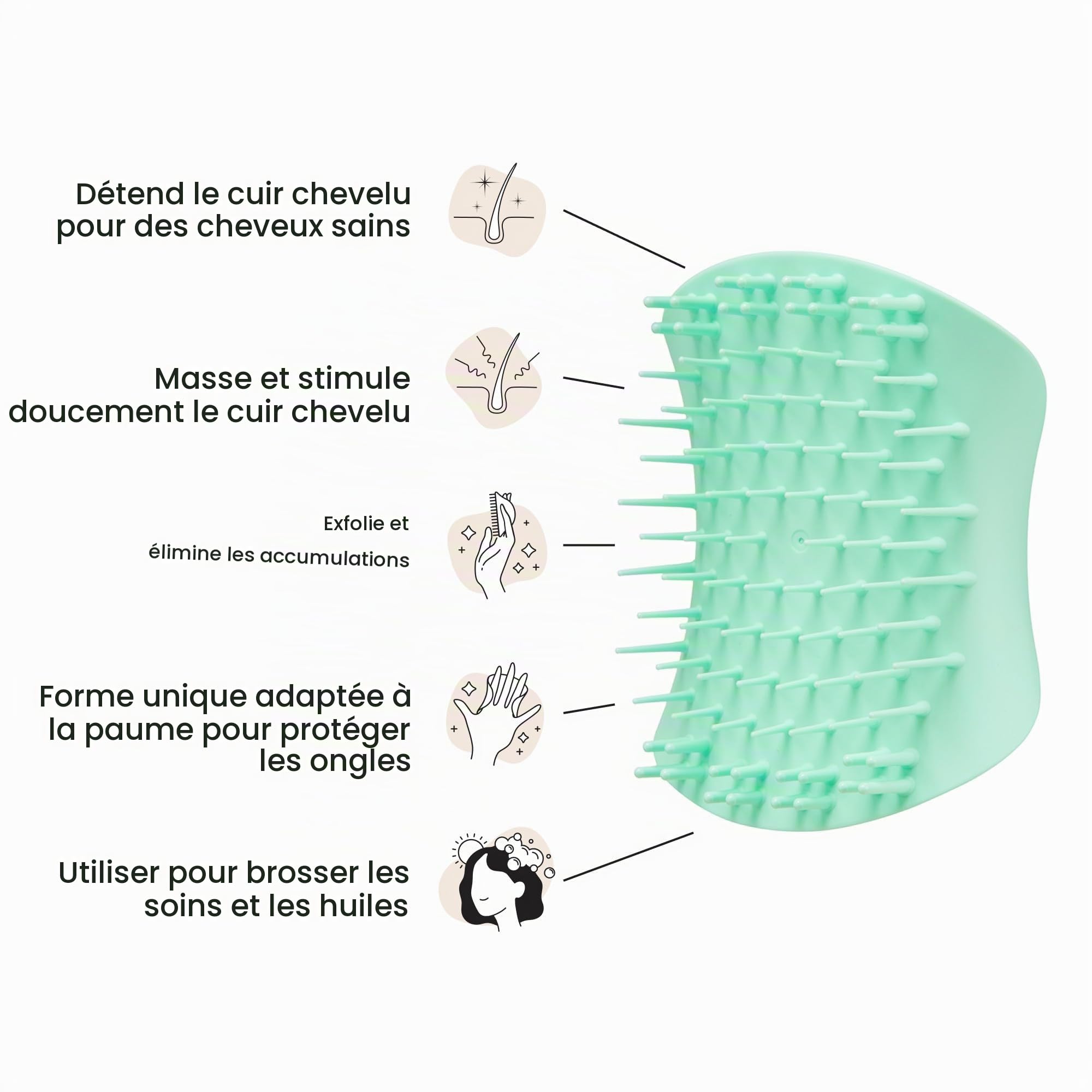tangle-teezer-scalp-exfoliator-massager-brosse-exfoliante-cuir-chevelu-vert image 3