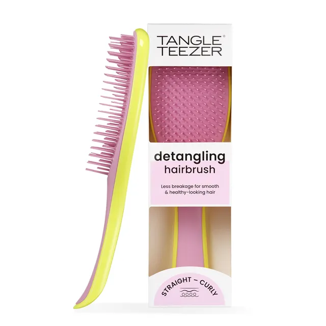 tangle-teezer-ultimate-detangler-brosse-d-m-lante-jaune-vif-et-bouton-de-rose-to image 1
