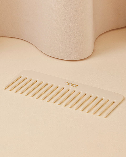 la-bonne-brosse-peigne-large-d-m-lant-en-ac-tate-blanc-cr-me-160x60x3-mm image 3