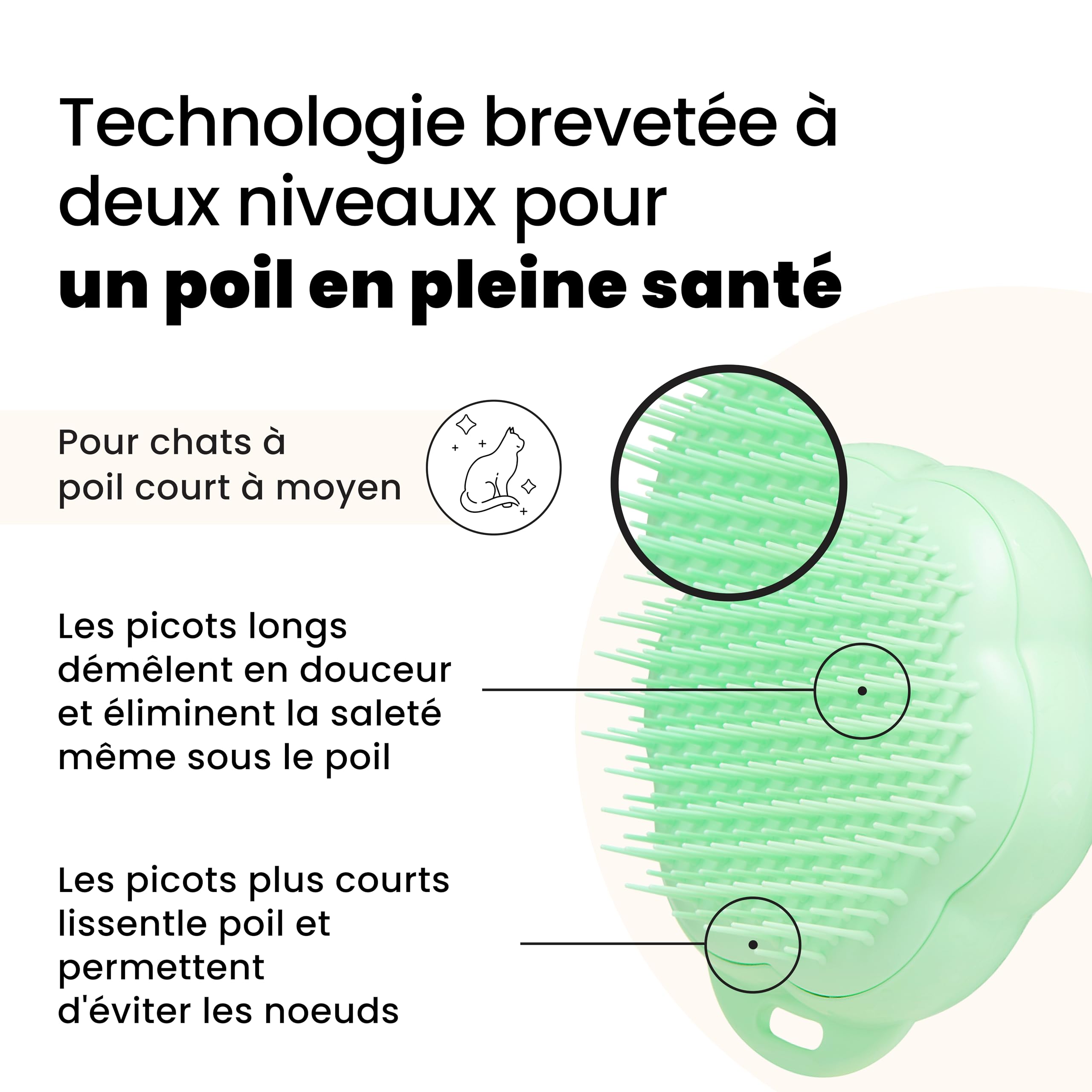 tangle-teezer-pet-teezer-cat-brosse-de-toilettage-pour-chat-poils-courts-mi-long image 2