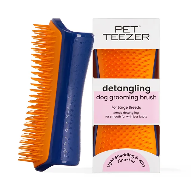 tangle-teezer-pet-teezer-grande-brosse-d-m-lante-chien-bleu-marine-et-orange image 1