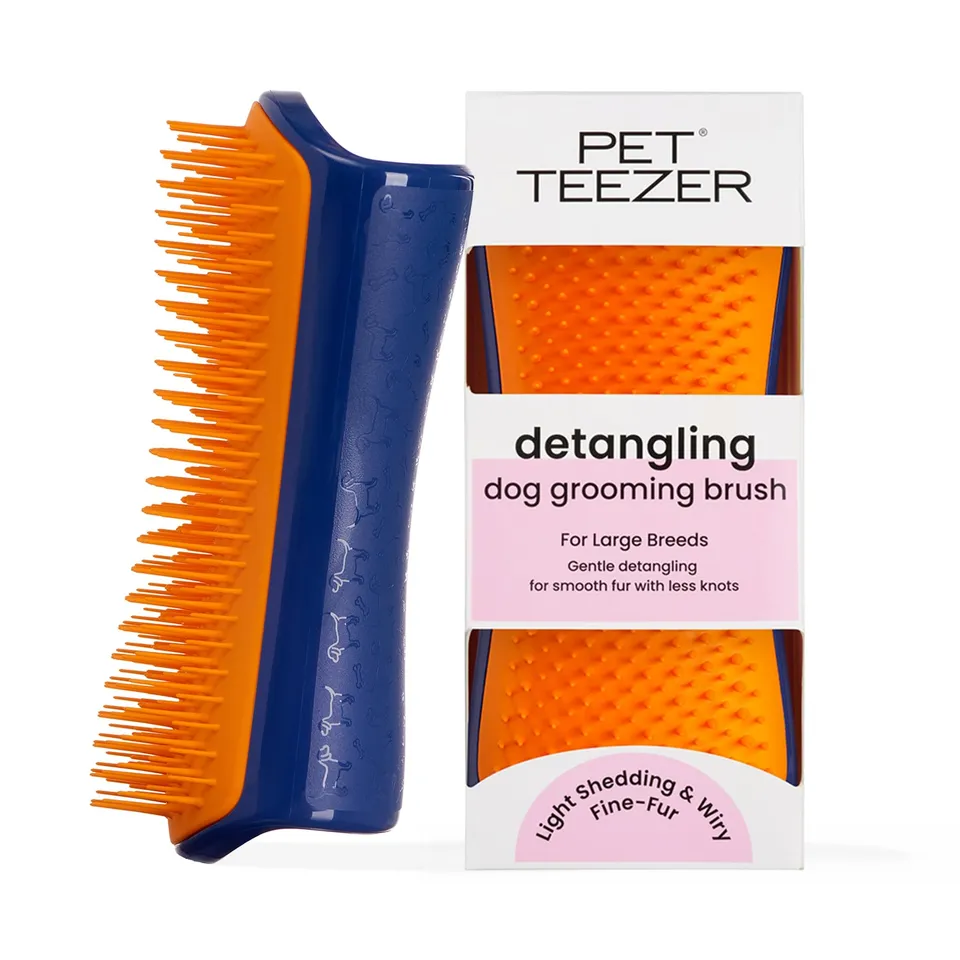 tangle-teezer-pet-teezer-grande-brosse-d-m-lante-chien-bleu-marine-et-orange image 1