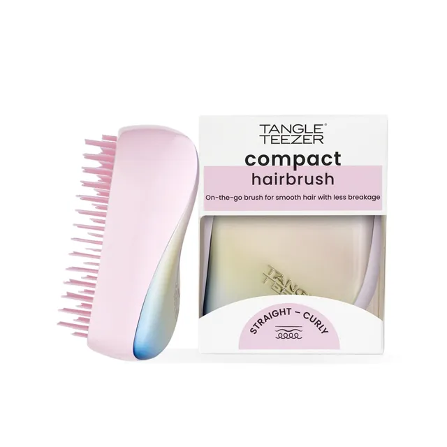 tangle-teezer-compact-styler-brosse-d-m-lante-voyage-nacre-mat-chrome-cheveux-fi image 1