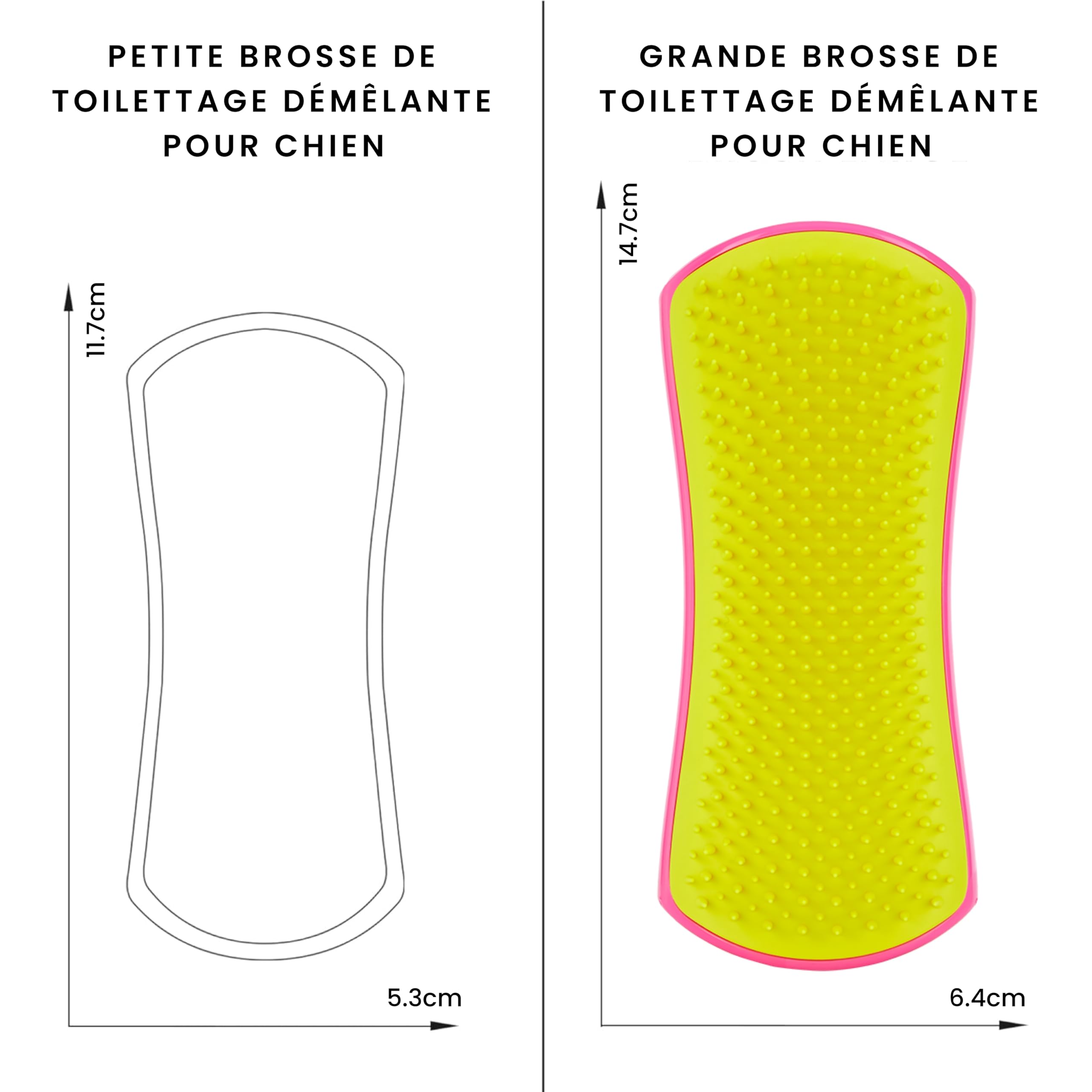 tangle-teezer-pet-teezer-grande-brosse-d-m-lante-chien-rose-et-jaune image 3