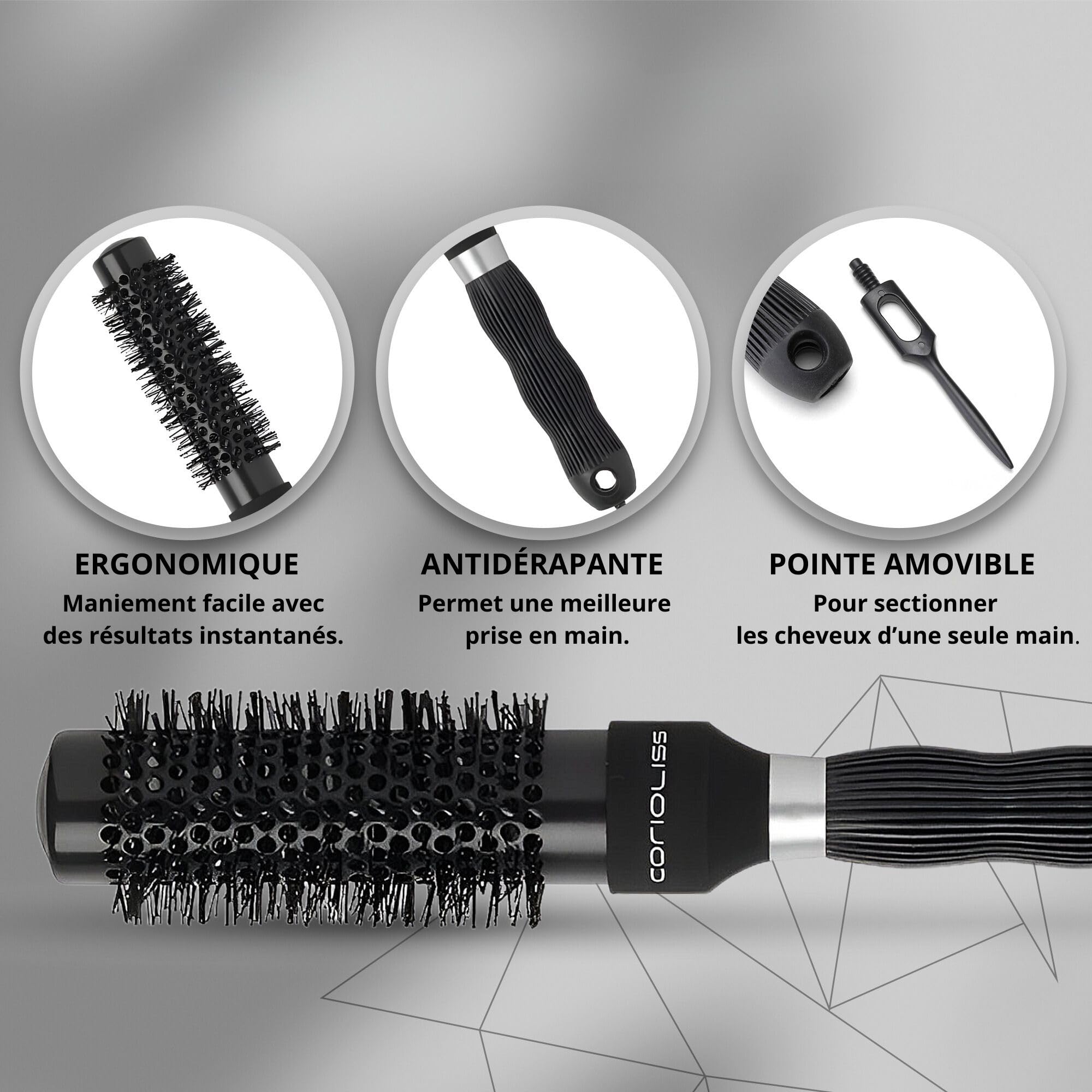 corioliss-brosse-ronde-thermique-c-ramique-33-mm-black-brushing-cheveux-courts image 5