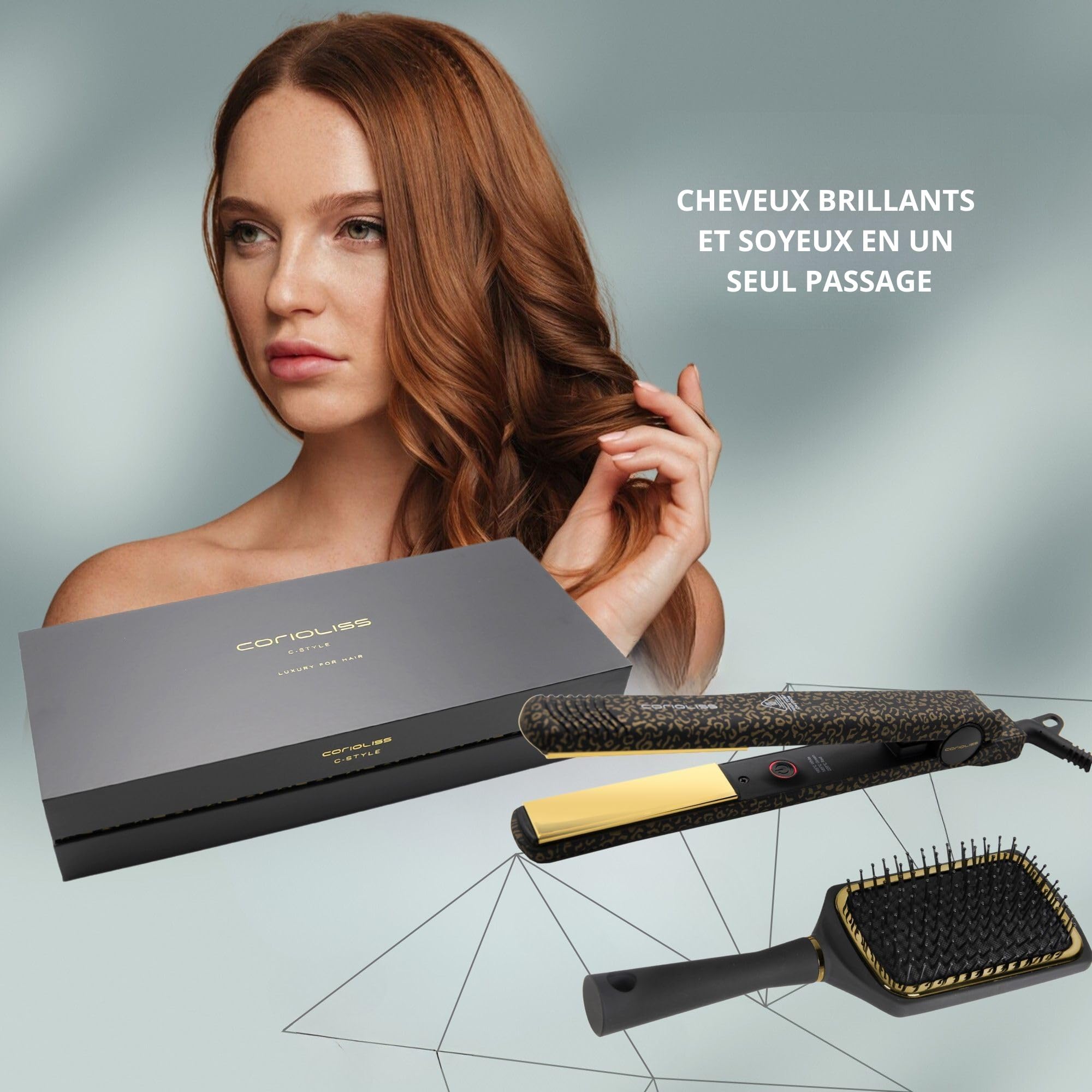 corioliss-c-style-lisseur-professionnel-titanium-leopard-gold-brosse-paddle image 7