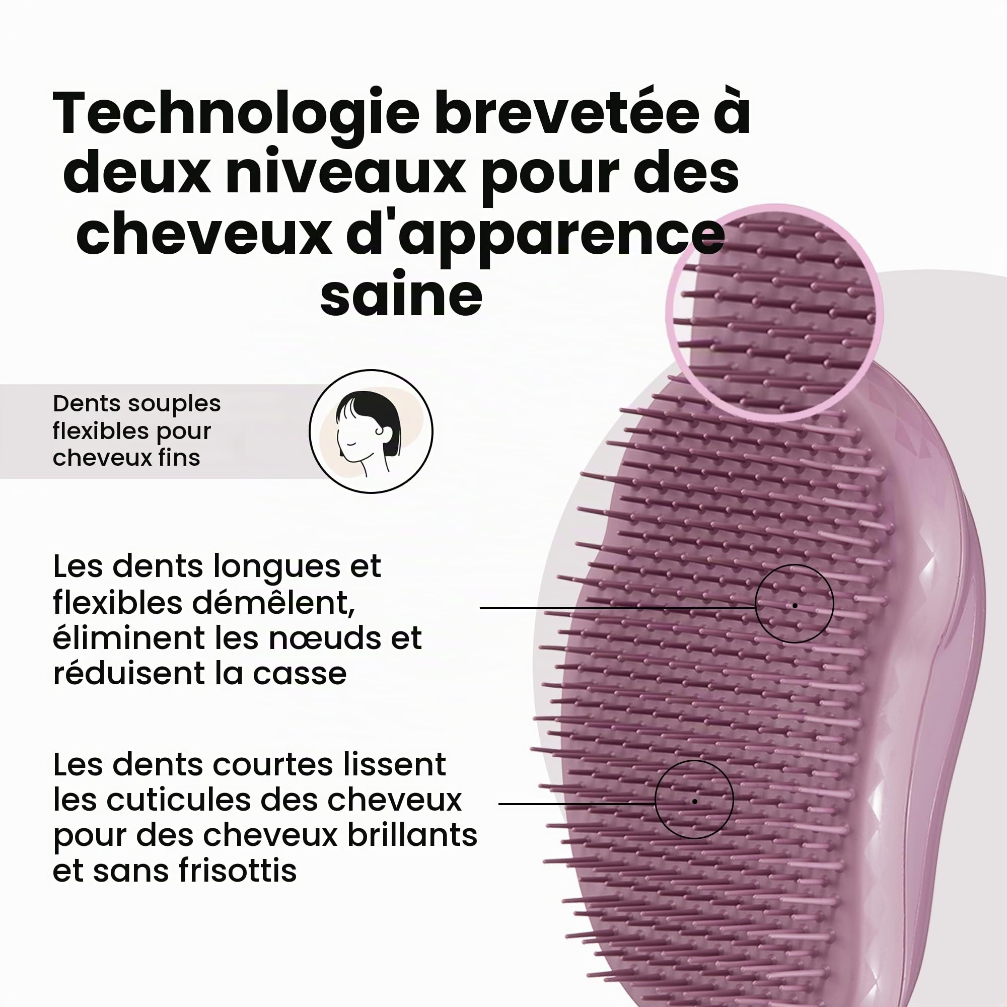 tangle-teezer-wet-detangler-fine-fragile-mauve-fonc-brosse-cheveux-fins image 2