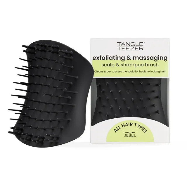 tangle-teezer-scalp-exfoliator-massager-brosse-cuir-chevelu-noir-onyx image 1