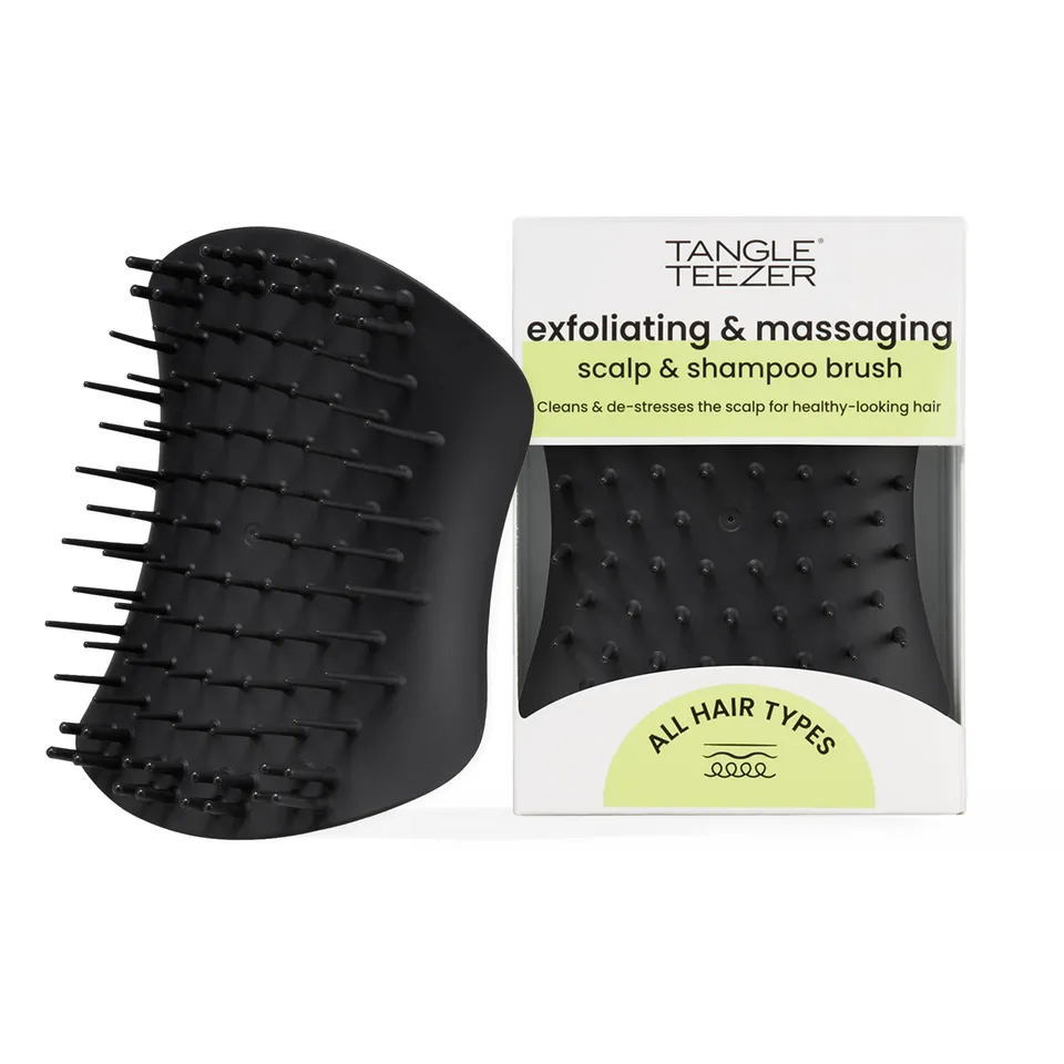 tangle-teezer-scalp-exfoliator-massager-brosse-cuir-chevelu-noir-onyx image 1