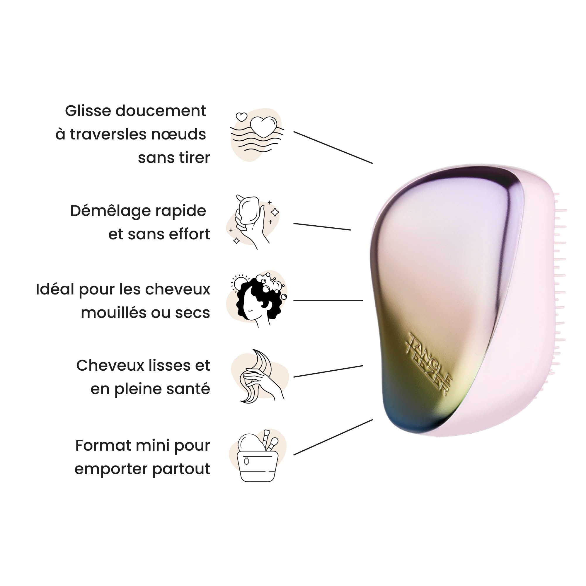 tangle-teezer-compact-styler-brosse-d-m-lante-voyage-nacre-mat-chrome-cheveux-fi image 4