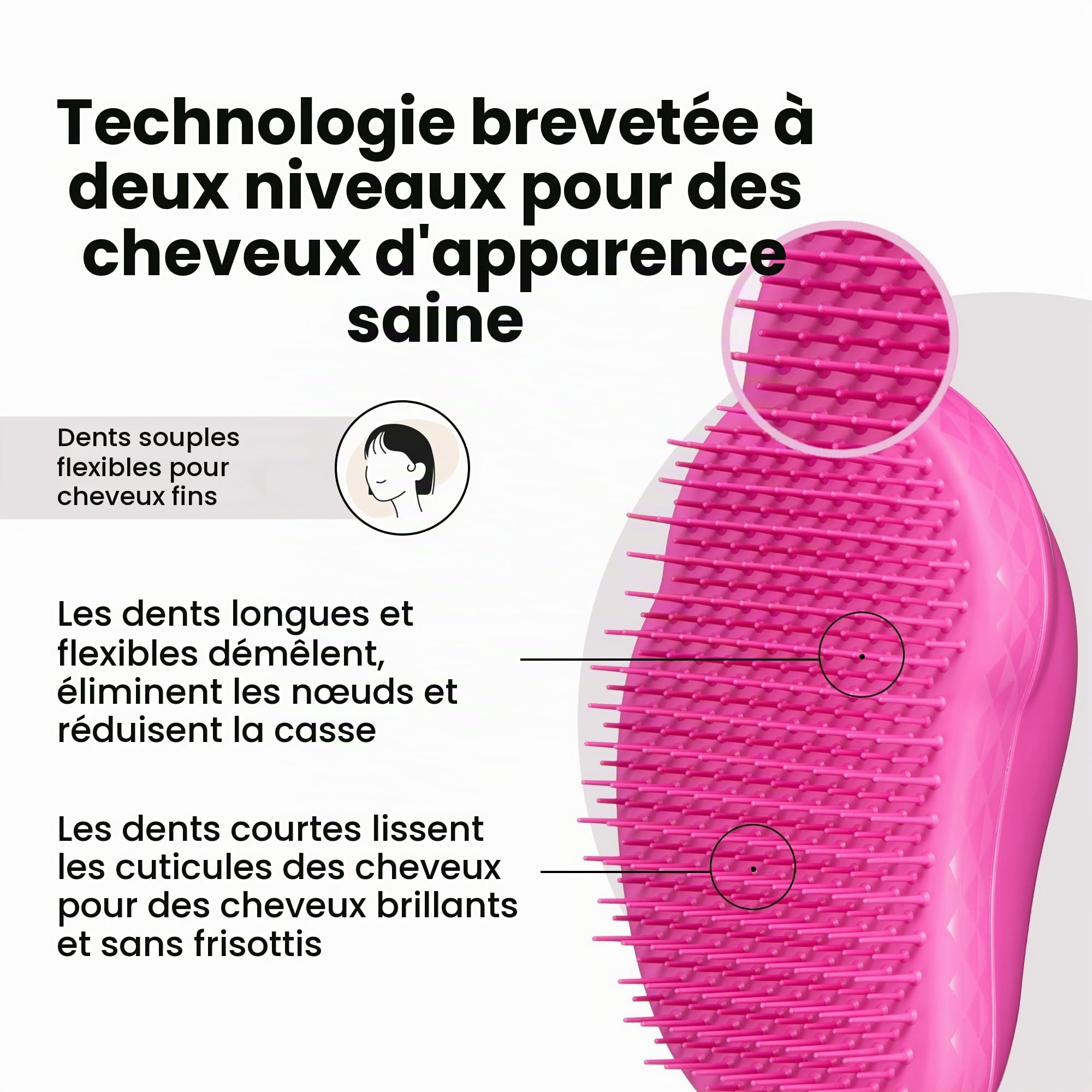 tangle-teezer-wet-detangler-fine-fragile-berry-bright-brosse-cheveux-d-licats image 2