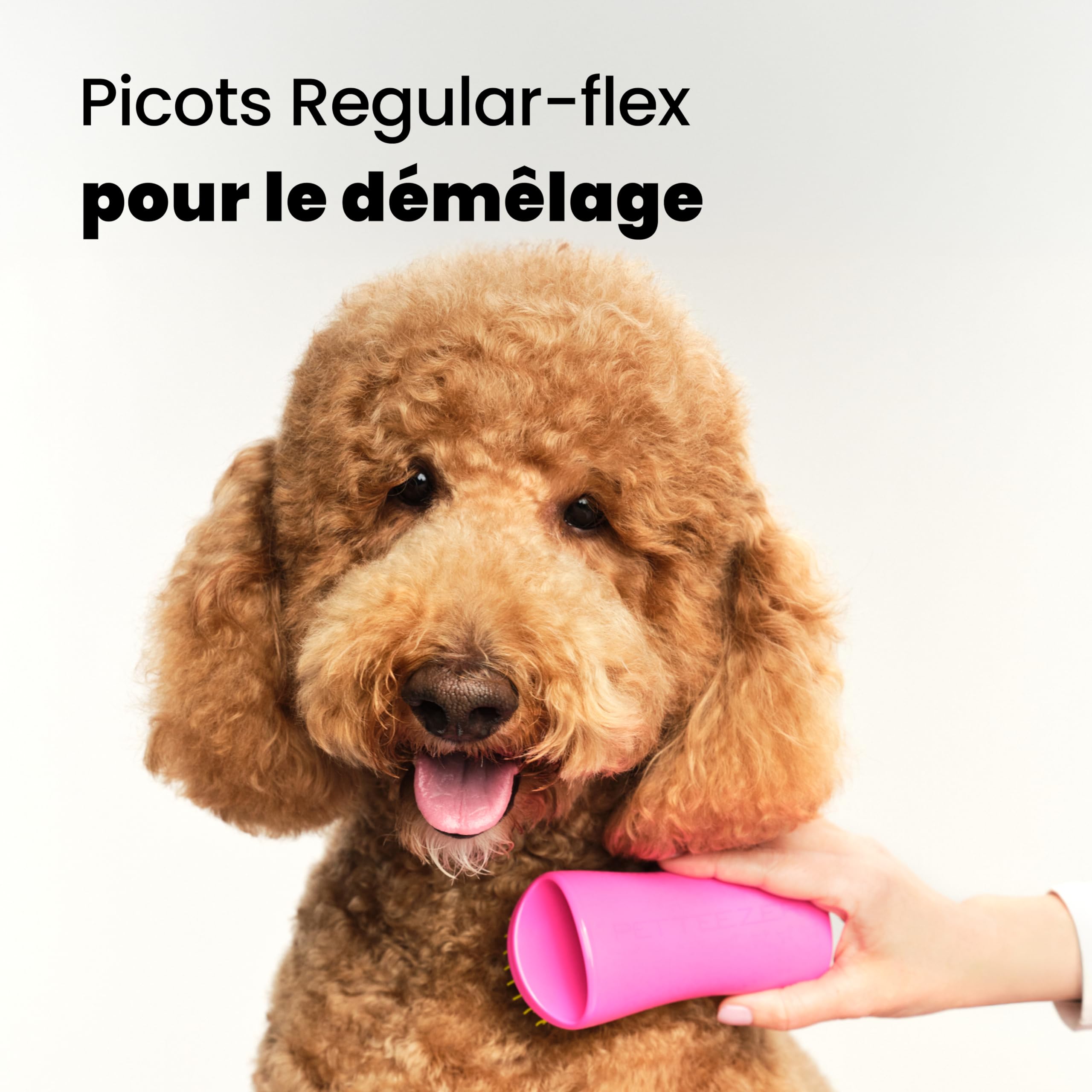 tangle-teezer-pet-teezer-grande-brosse-d-m-lante-chien-rose-et-jaune image 4