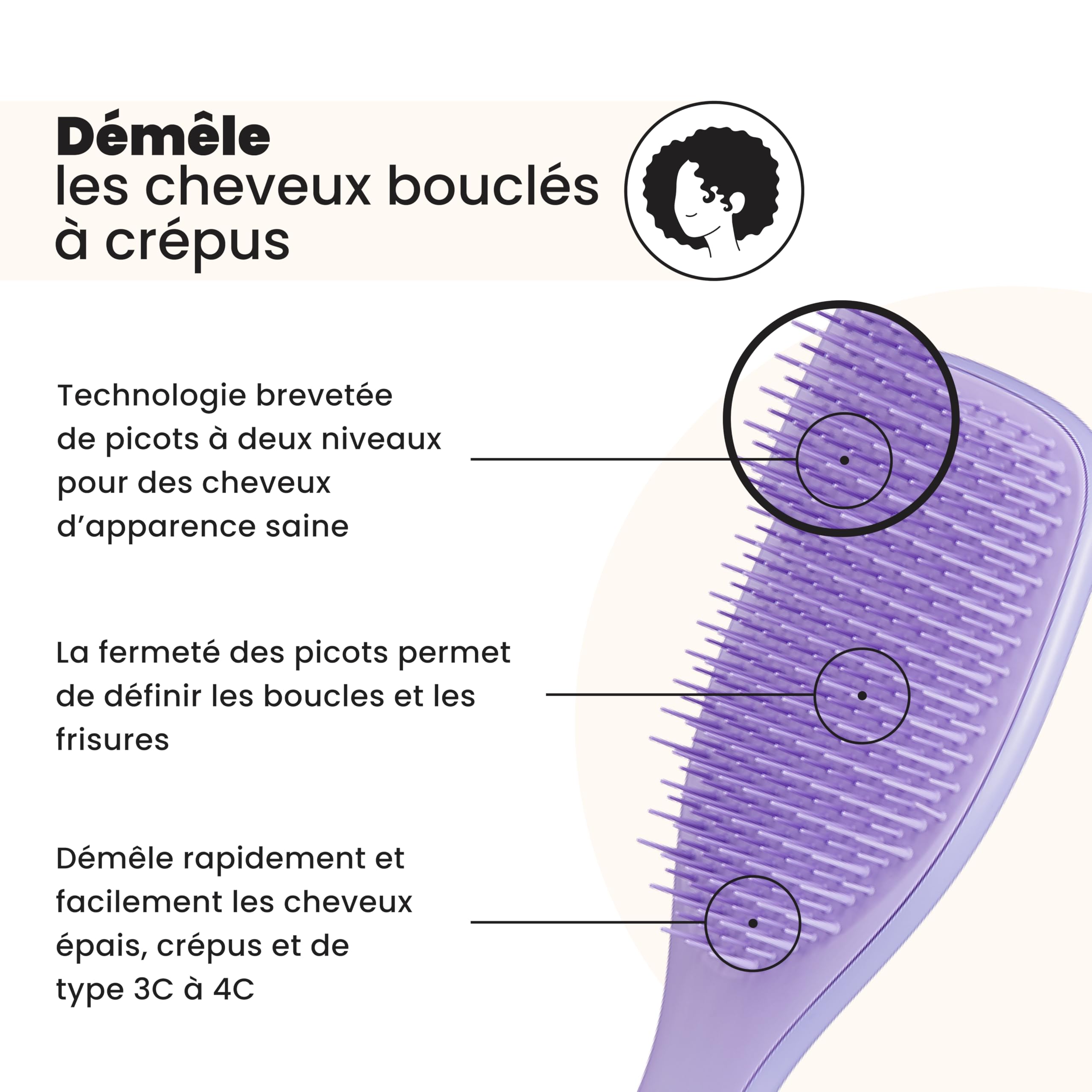 tangle-teezer-ultimate-detangler-naturally-curly-brosse-boucles-3c-4c-violet-pas image 2