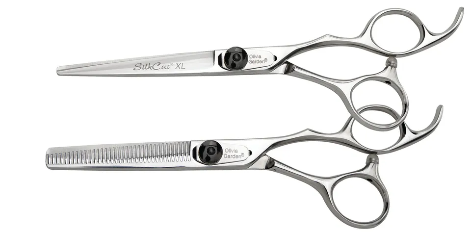 ciseaux-de-barbier-olivia-garden-silkcut-xl-6-pouces-acier-renforc-poign-e-ergon image 1