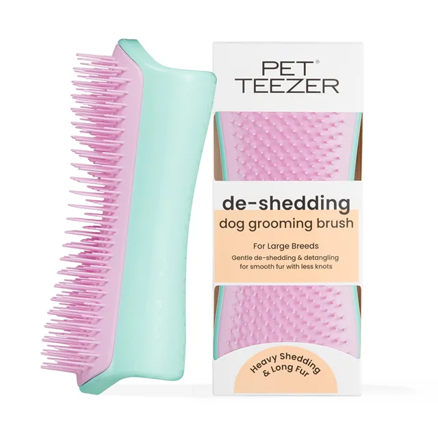 tangle-teezer-pet-teezer-menthe-et-rose-brosse-toilettage-chien image 1