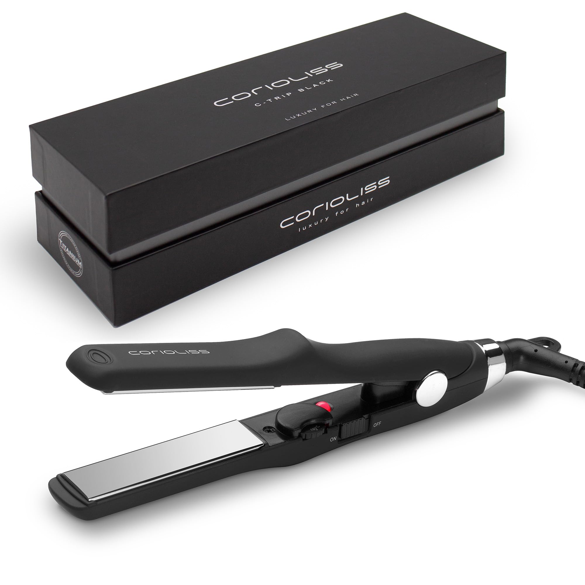 corioliss-c-trip-mini-lisseur-boucleur-titane-black-soft-touch image 1