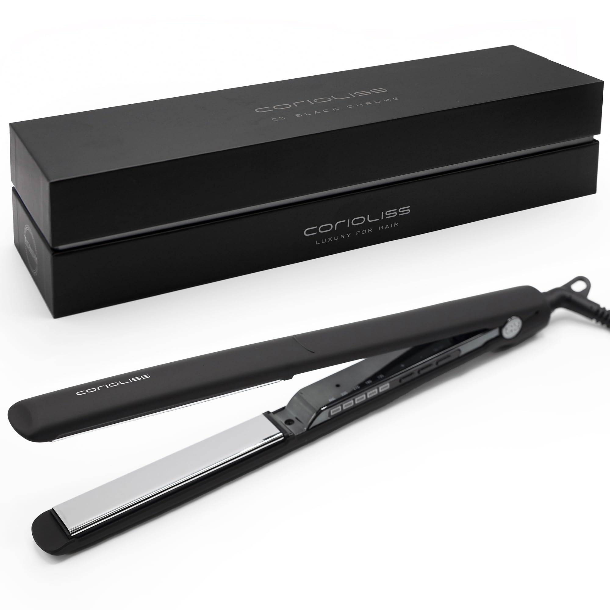 corioliss-c3-black-chrome-lisseur-professionnel-titane-plaques-extra-longues-135 image 1