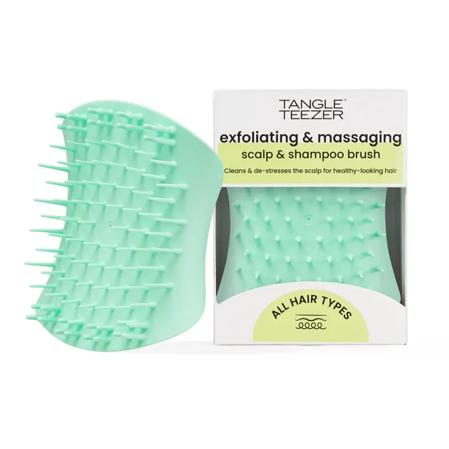 tangle-teezer-scalp-exfoliator-massager-brosse-exfoliante-cuir-chevelu-vert image 1