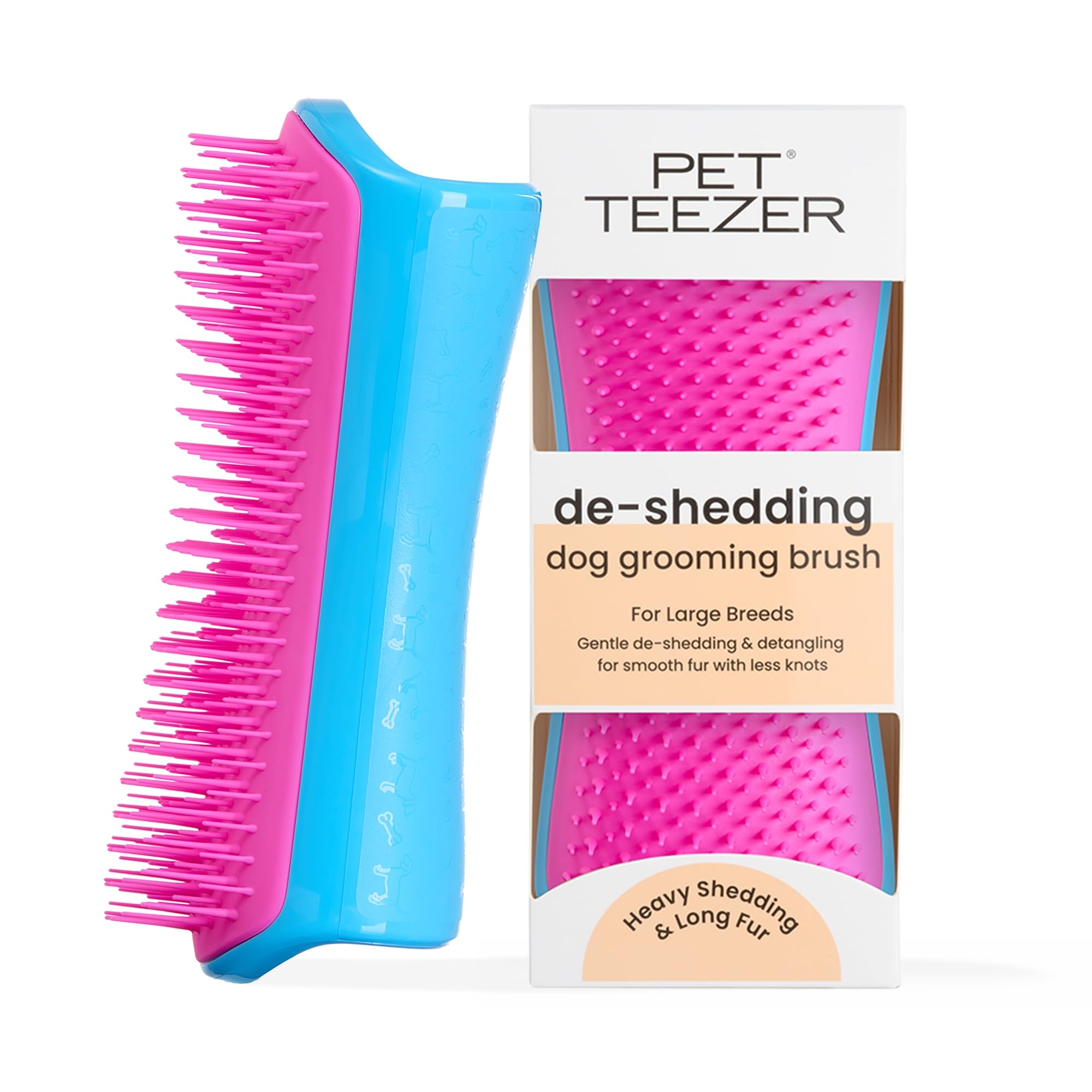 tangle-teezer-pet-teezer-grande-brosse-toilettage-chien-bleu-et-rose image 1