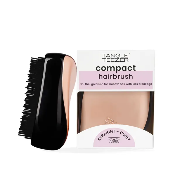 tangle-teezer-compact-styler-brosse-d-m-lante-voyage-noir-et-or-rose image 1