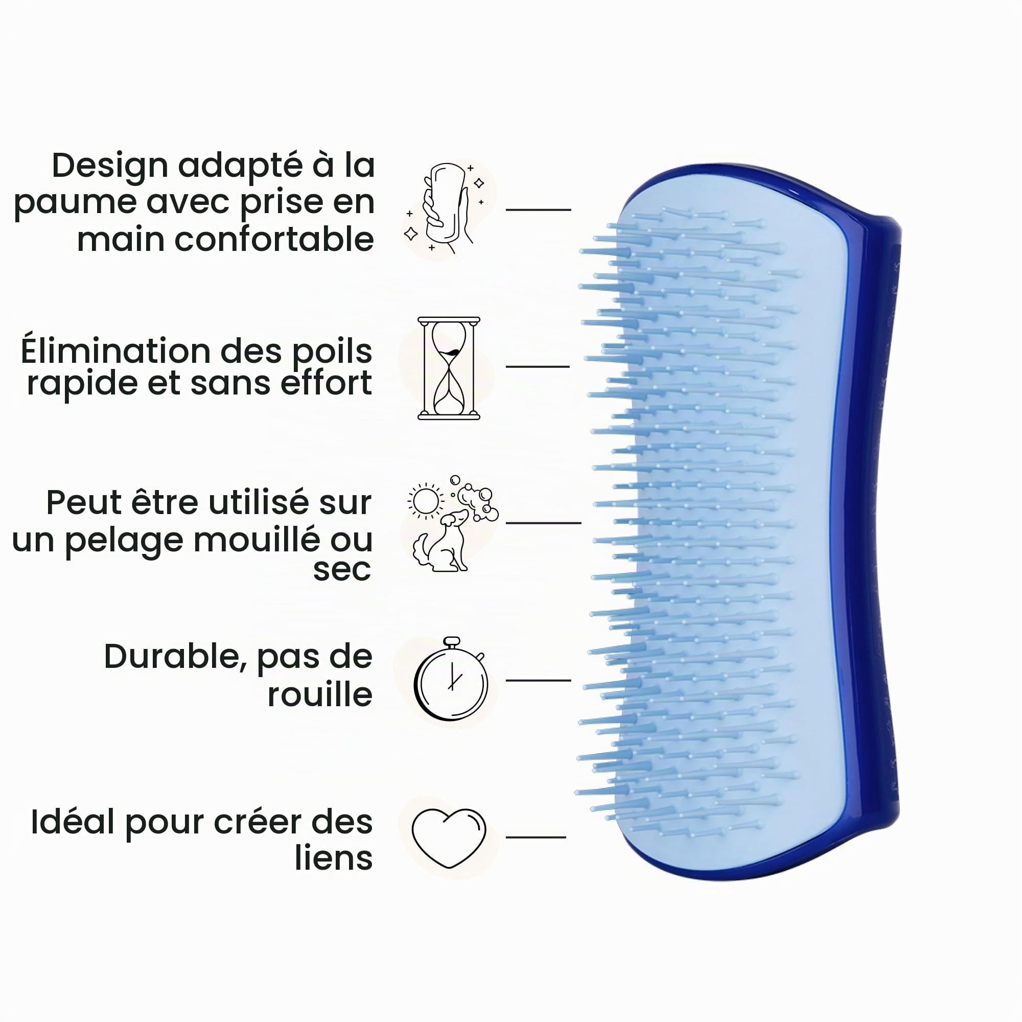 tangle-teezer-pet-teezer-de-shedding-small-blue-brosse-anti-perte-de-poils-petit image 4