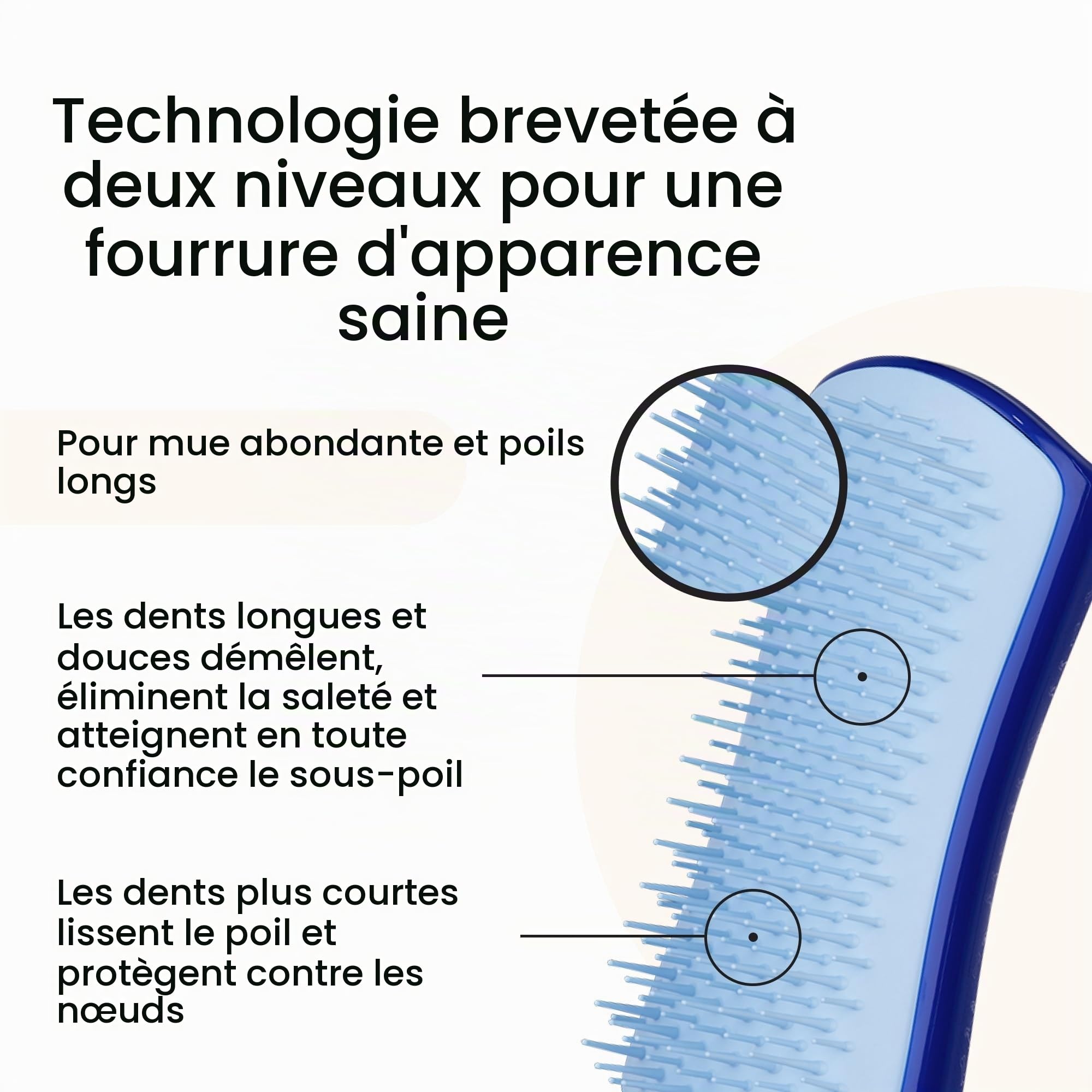 tangle-teezer-pet-teezer-de-shedding-small-blue-brosse-anti-perte-de-poils-petit image 2