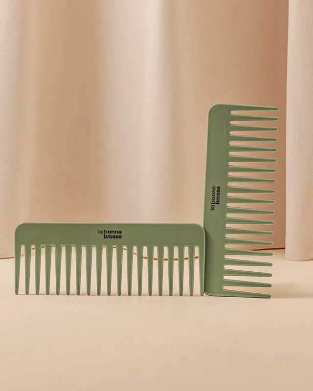 la-bonne-brosse-le-peigne-large-d-m-lant-en-ac-tate-vert-amande image 1