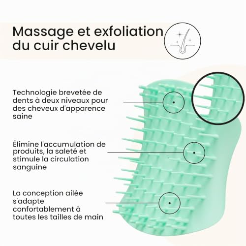 tangle-teezer-scalp-exfoliator-massager-brosse-exfoliante-cuir-chevelu-vert image 7