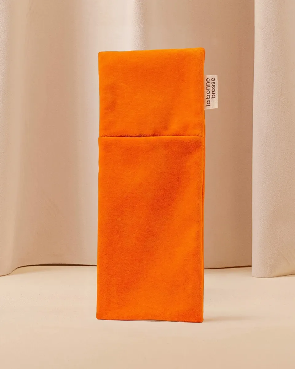 la-bonne-brosse-pochette-grande-brosse-orange-seventies-tui-velours-et-satin image 1
