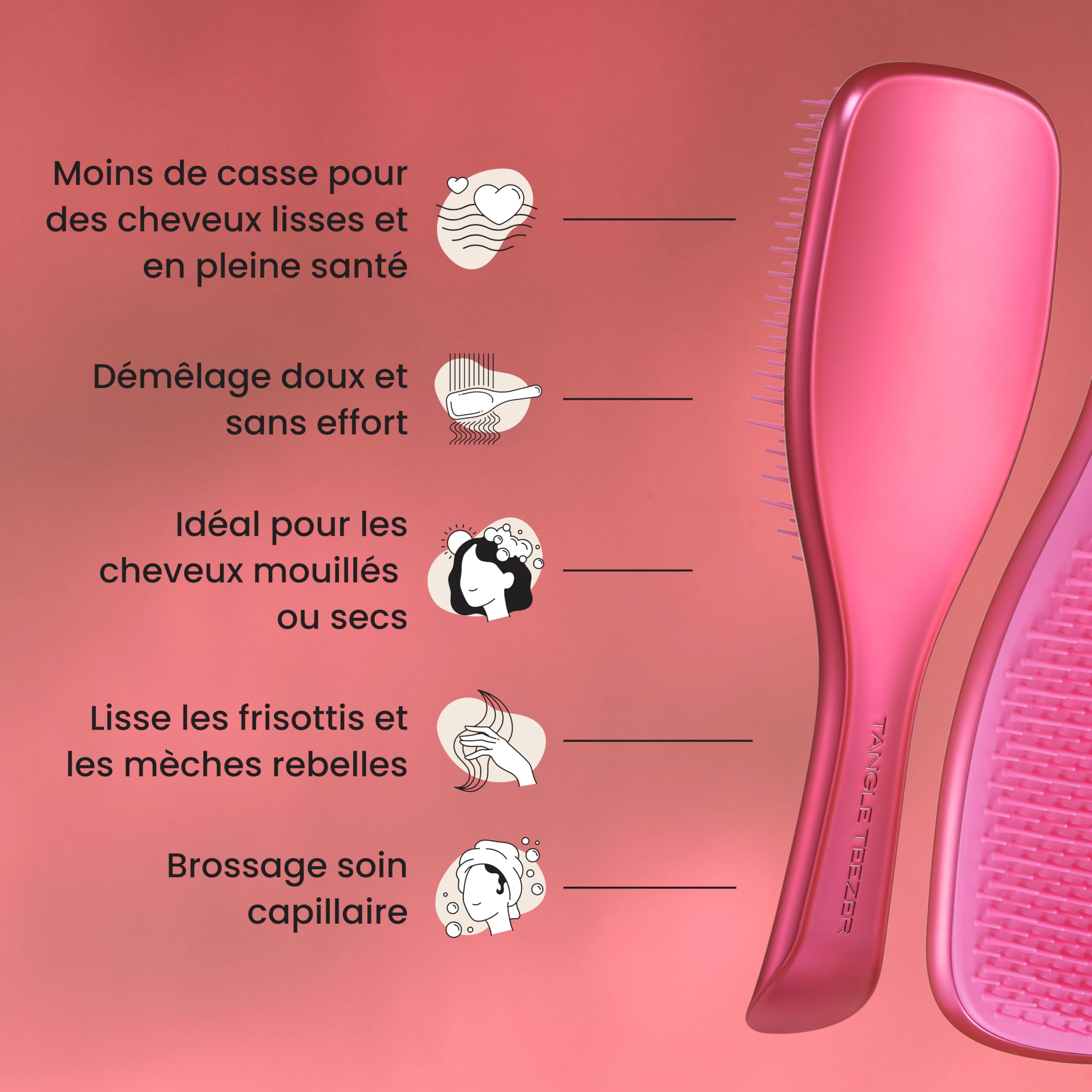 tangle-teezer-ultimate-detangler-afterparty-rose-chrome-brosse-d-m-lante-tous-ty image 5