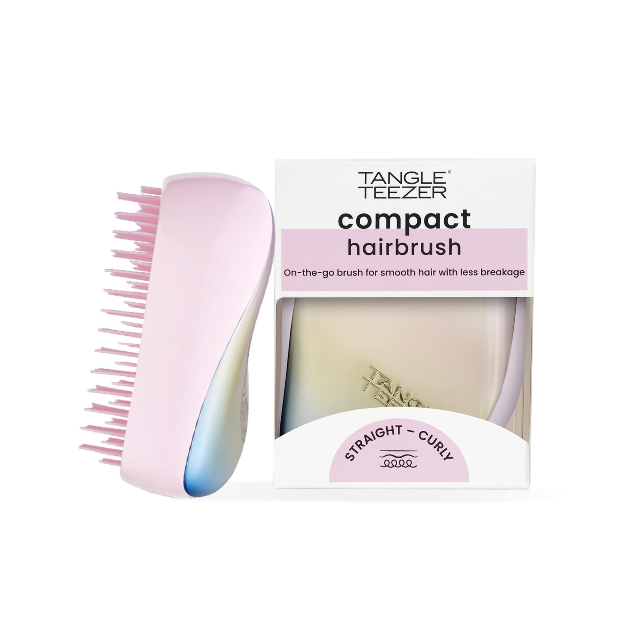 tangle-teezer-compact-styler-brosse-d-m-lante-voyage-nacre-mat-chrome-cheveux-fi image 1