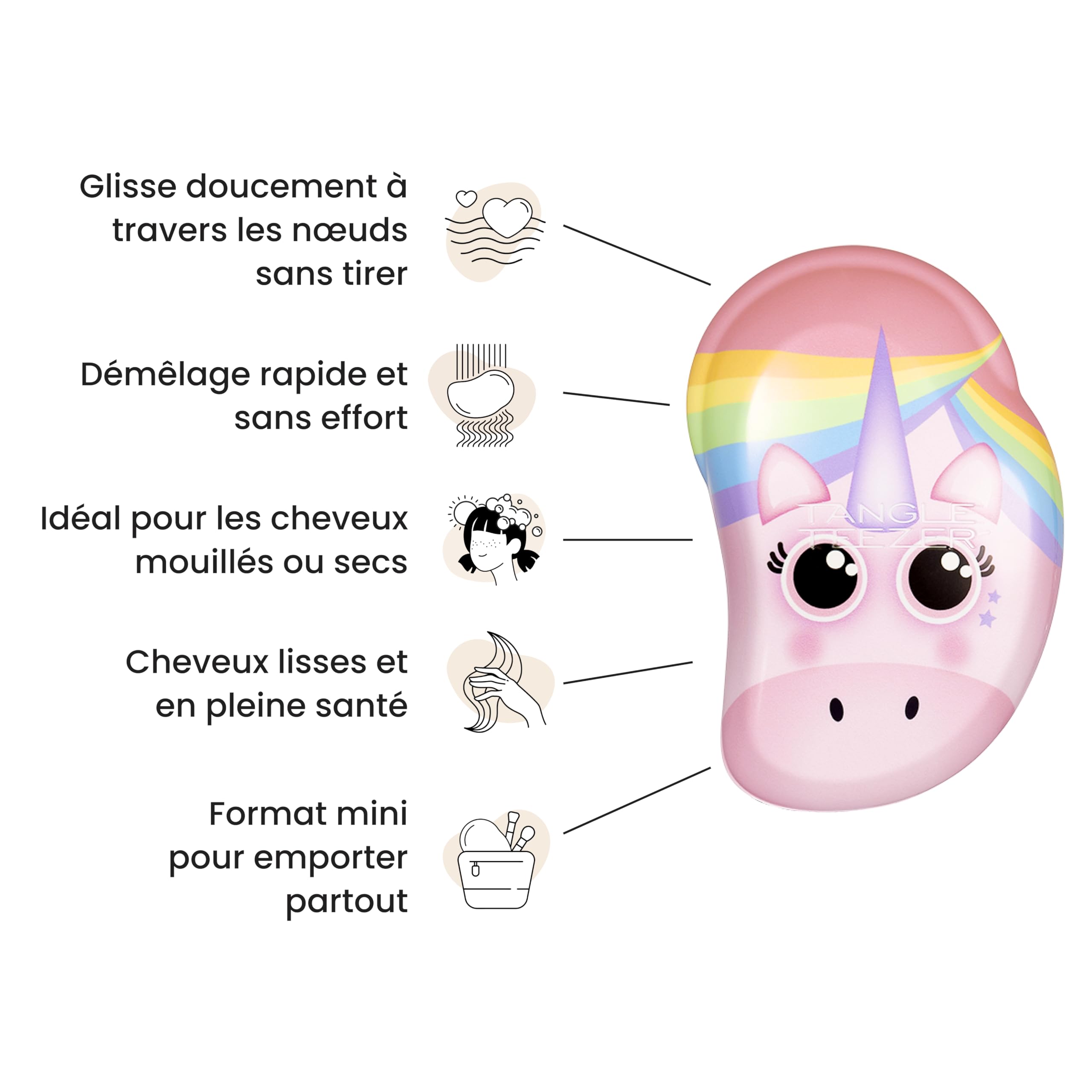 tangle-teezer-mini-original-brosse-d-m-lante-licorne-arc-en-ciel image 5