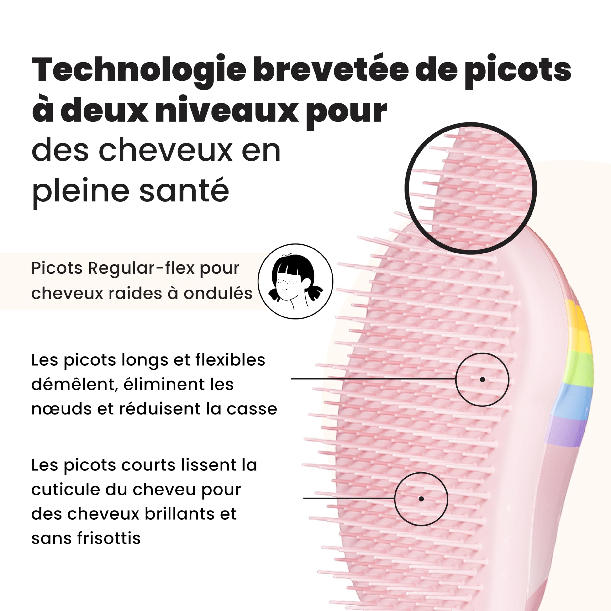 tangle-teezer-mini-original-brosse-d-m-lante-licorne-arc-en-ciel image 2