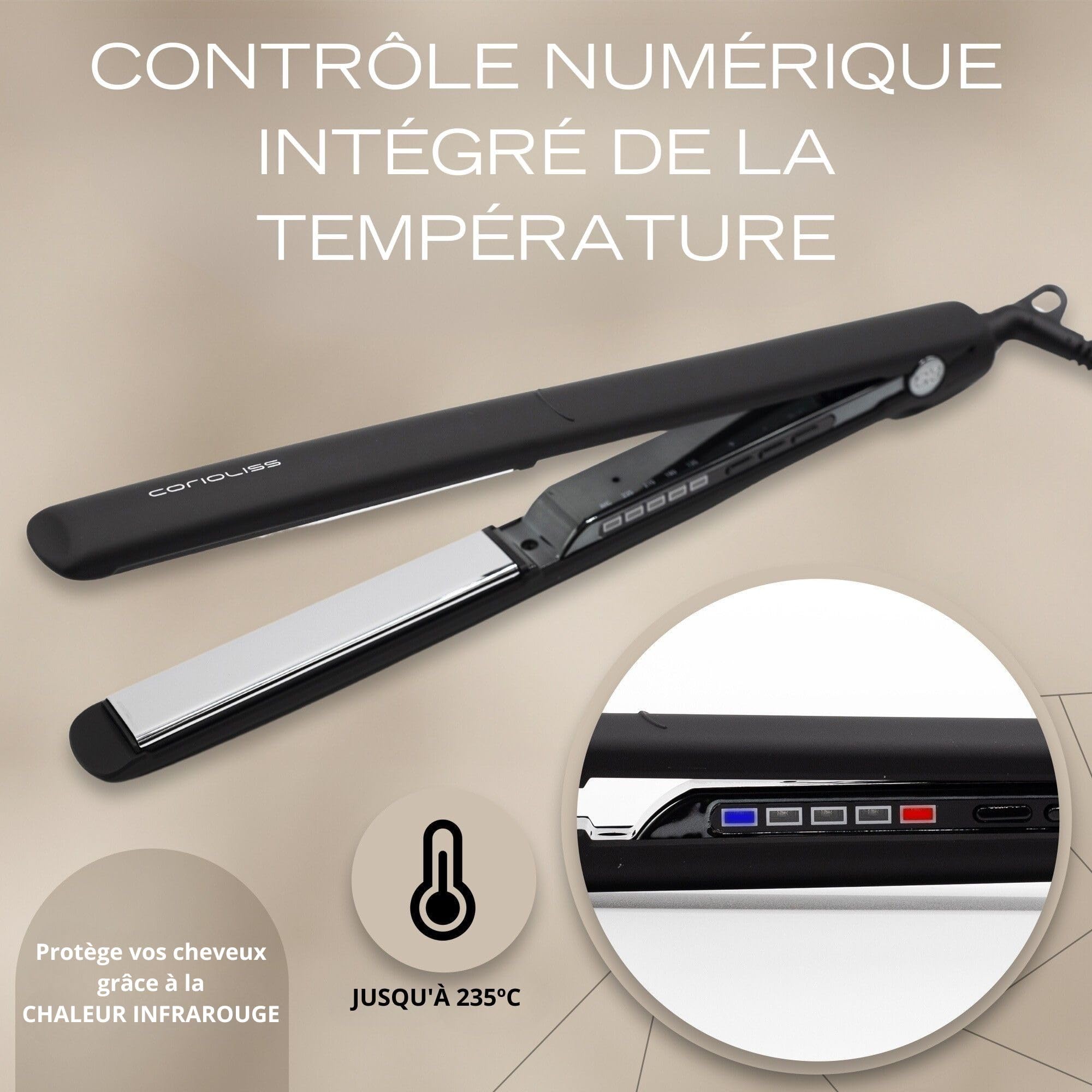corioliss-c3-black-chrome-lisseur-professionnel-titane-plaques-extra-longues-135 image 3